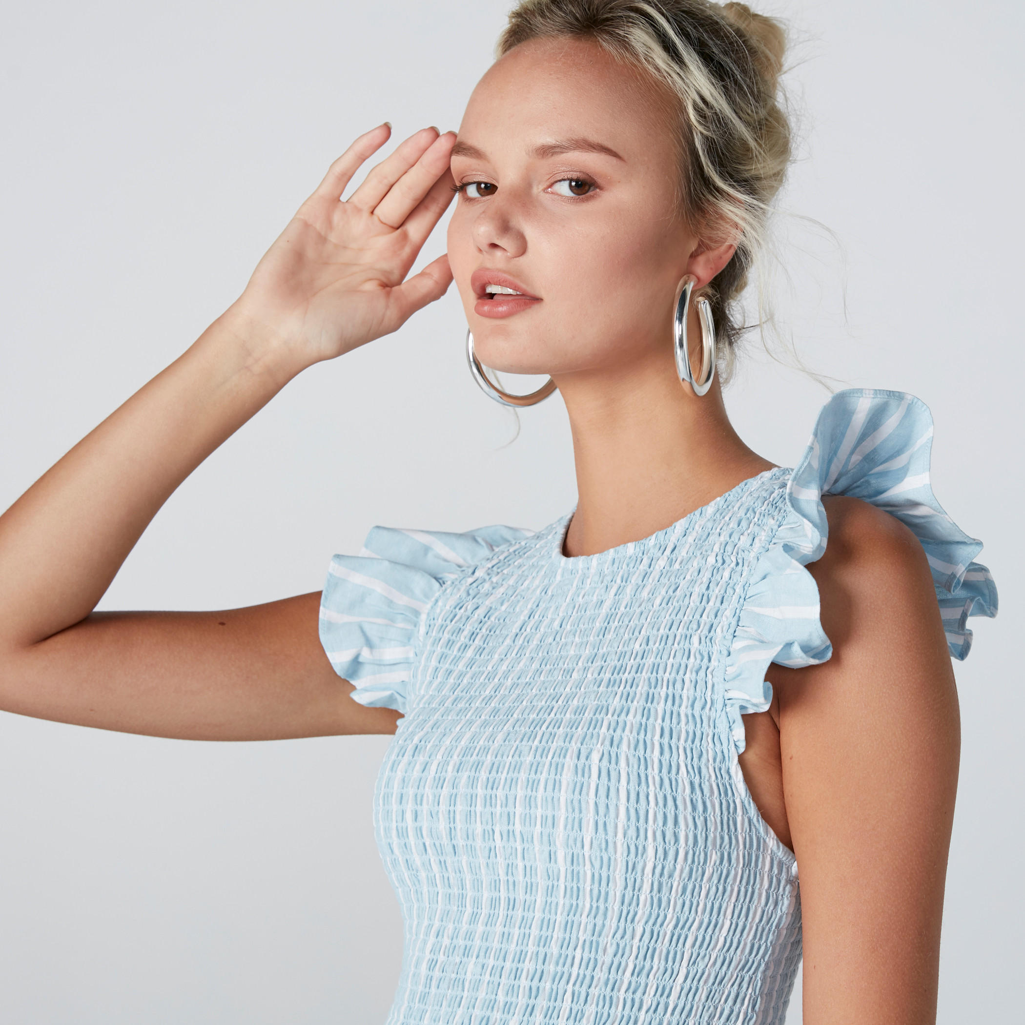 فستان إيه لاين مقلّم بدرزات-women-clothing-dresses-image-5
