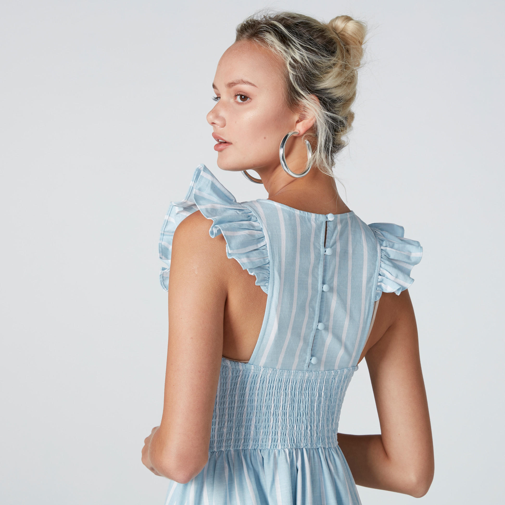 فستان إيه لاين مقلّم بدرزات-women-clothing-dresses-image-6