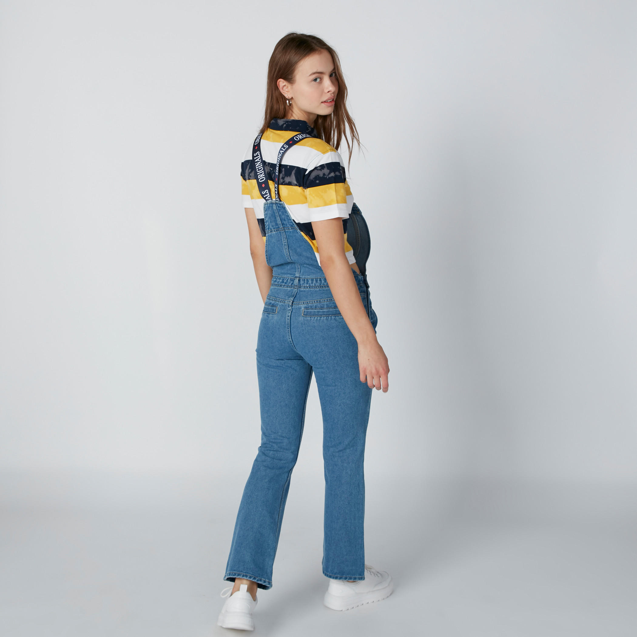 دنغري بحمّالات كتف بطبعات وجيوب من لي كوبر-women-clothing-bottoms-jeans-image-1