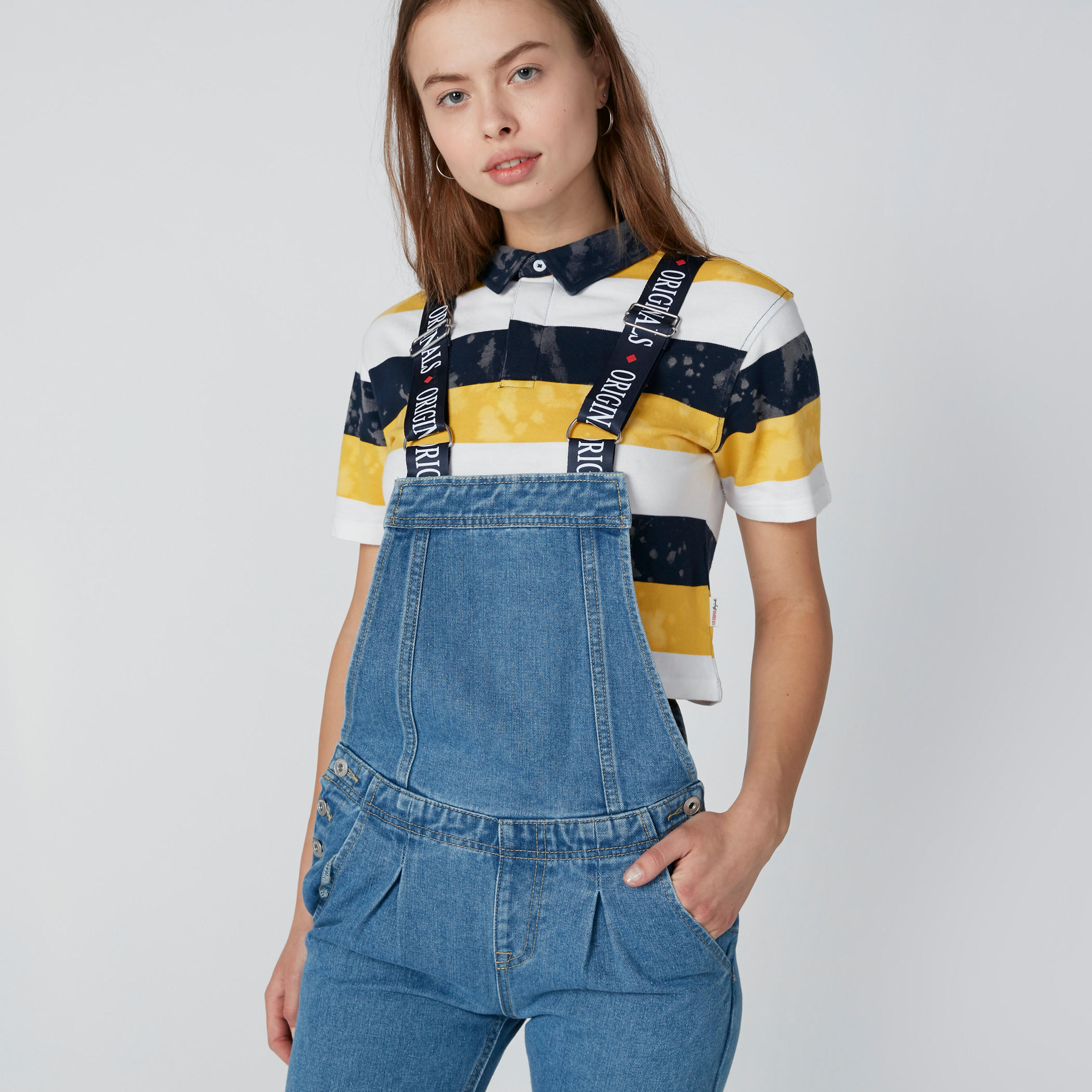 دنغري بحمّالات كتف بطبعات وجيوب من لي كوبر-women-clothing-bottoms-jeans-image-2