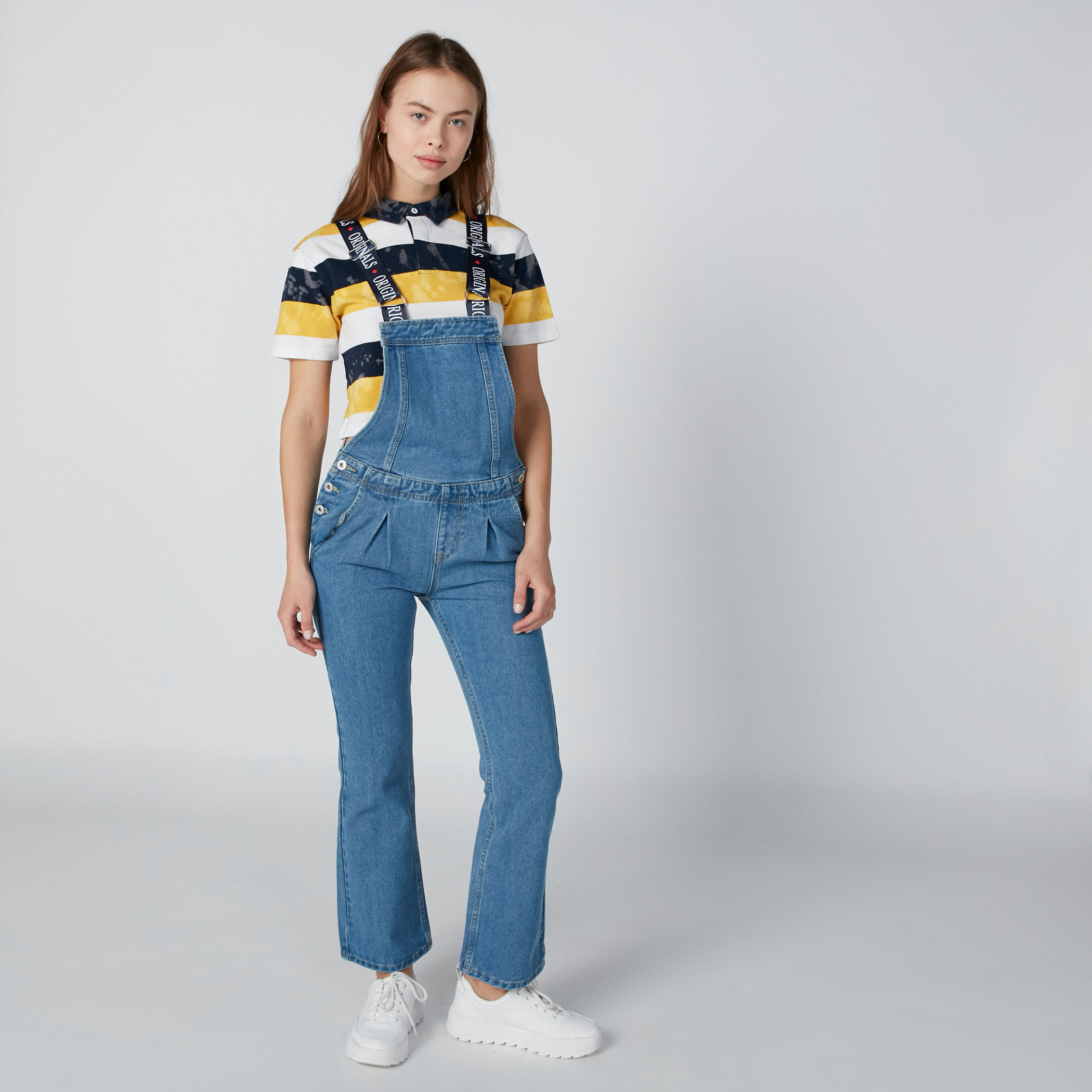 دنغري بحمّالات كتف بطبعات وجيوب من لي كوبر-women-clothing-bottoms-jeans-image-3