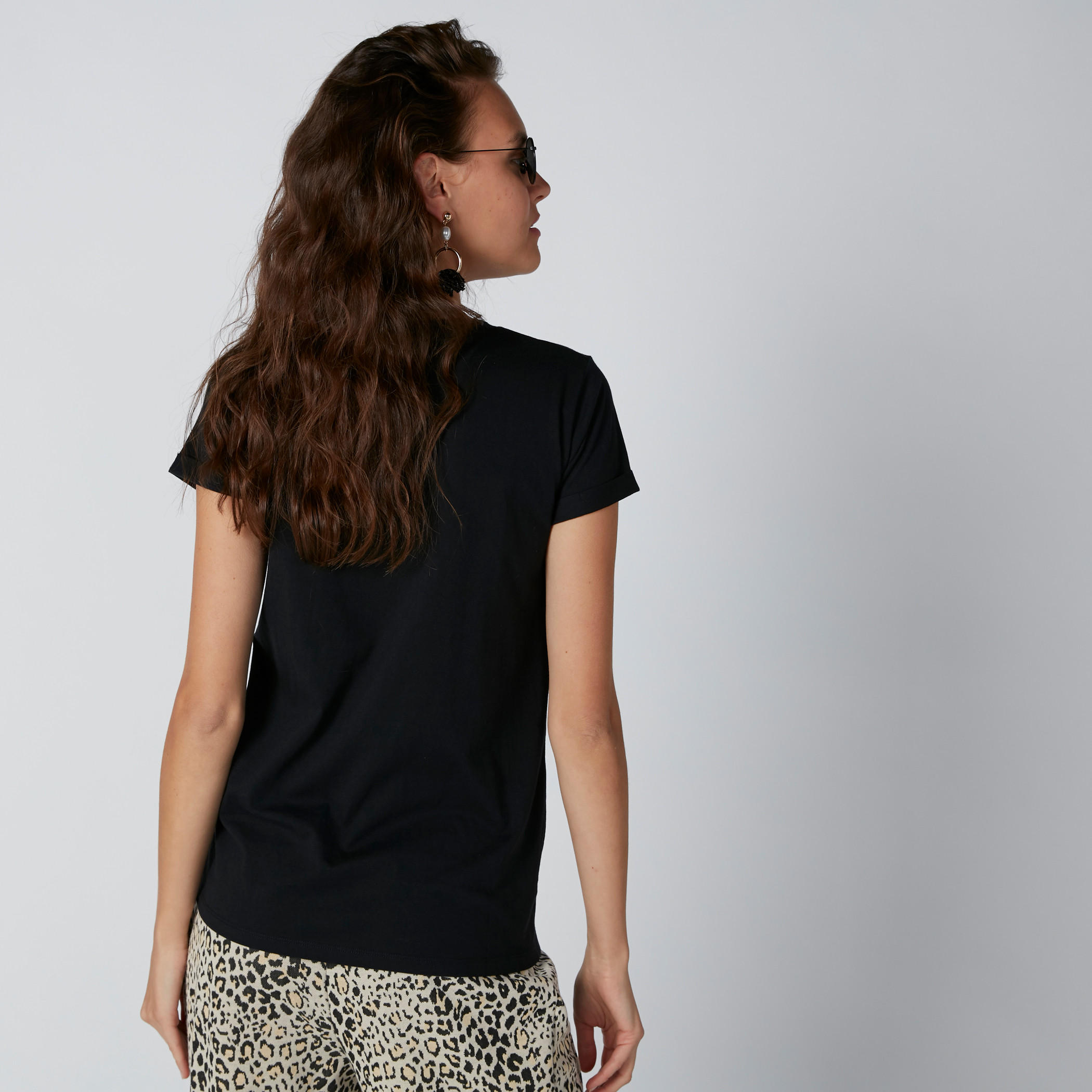 Lee Cooper Printed T-Shirt with Round Neck and Short Sleeves-women-clothing-tshirts-image-3