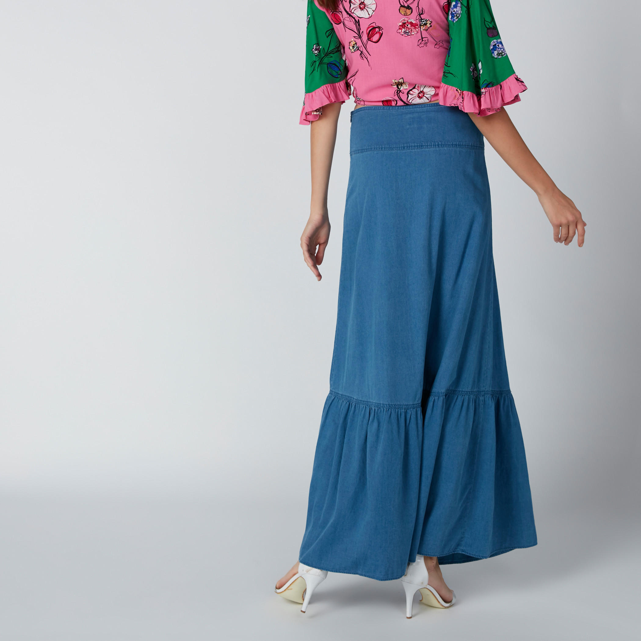 تنورة طويلة بأربطة من لي كوبر-women-clothing-bottoms-skirts-image-2