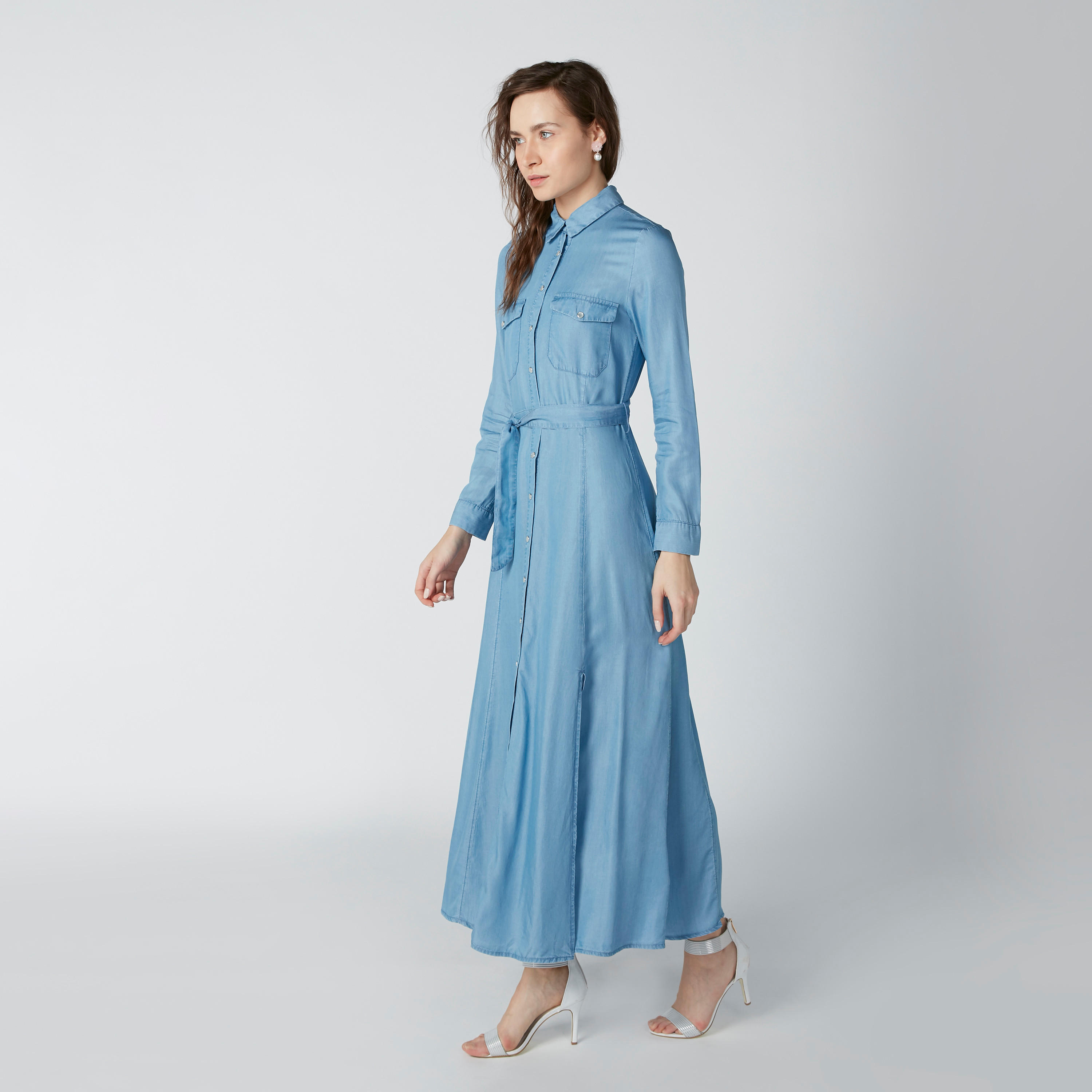 فستان مستدام قميص طويل بأكمام طويلة وحزام رباط-women-clothing-dresses-image-3