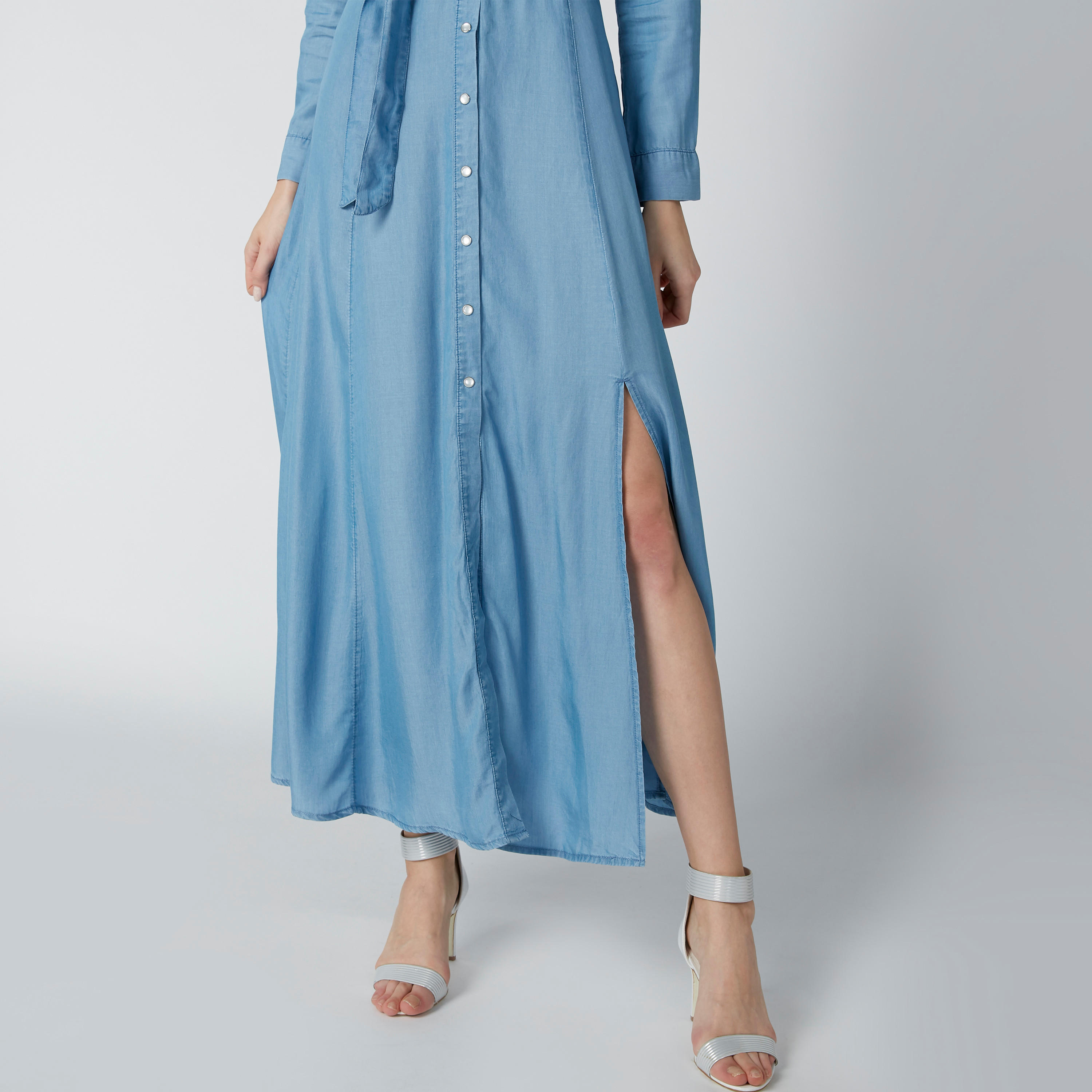 فستان مستدام قميص طويل بأكمام طويلة وحزام رباط-women-clothing-dresses-image-5