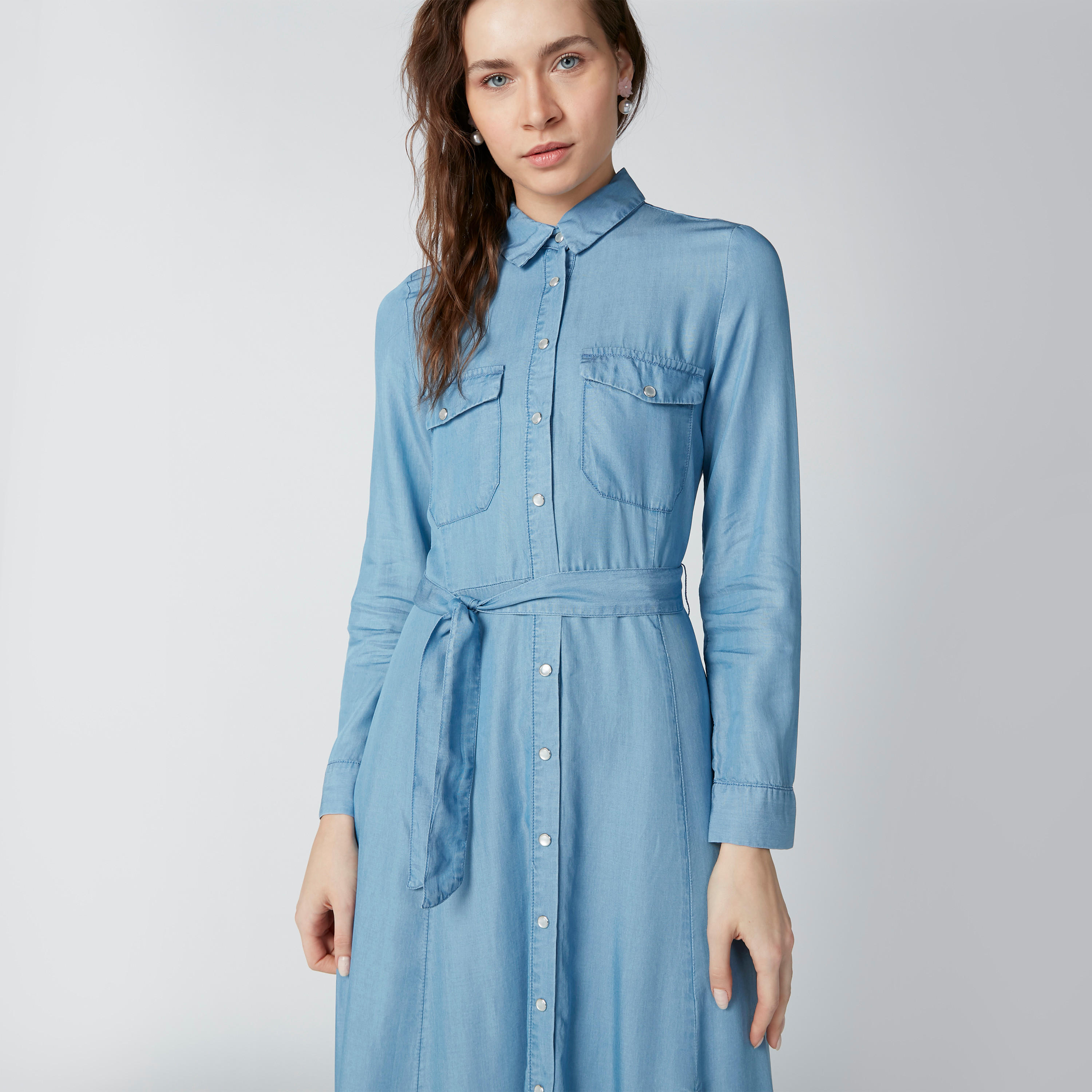 فستان مستدام قميص طويل بأكمام طويلة وحزام رباط-women-clothing-dresses-image-6