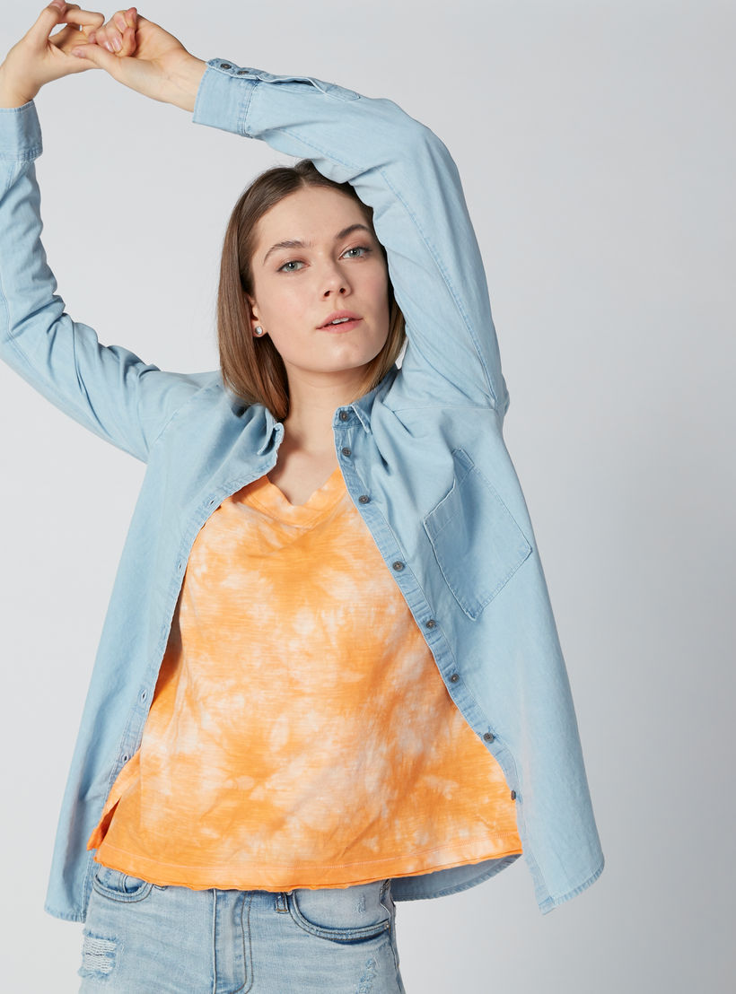 قميص بياقة عاديّة وأكمام طويلة وجيوب من لي كوبر-women-clothing-shirtsandblouses-shirts-image-1