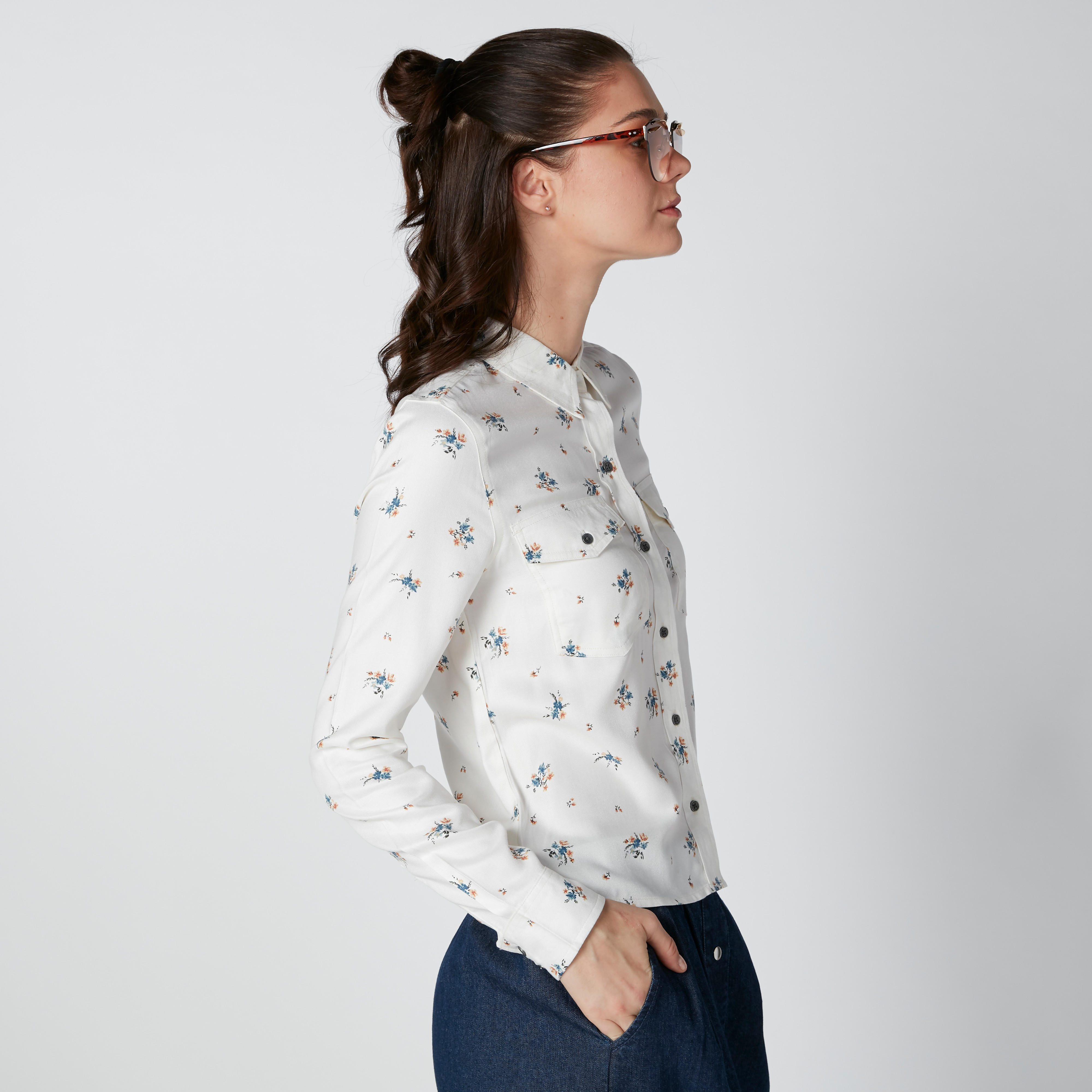 قميص بقصّة عادية وأكمام طويلة وطبعات من لي كوبر-women-clothing-shirtsandblouses-shirts-image-3