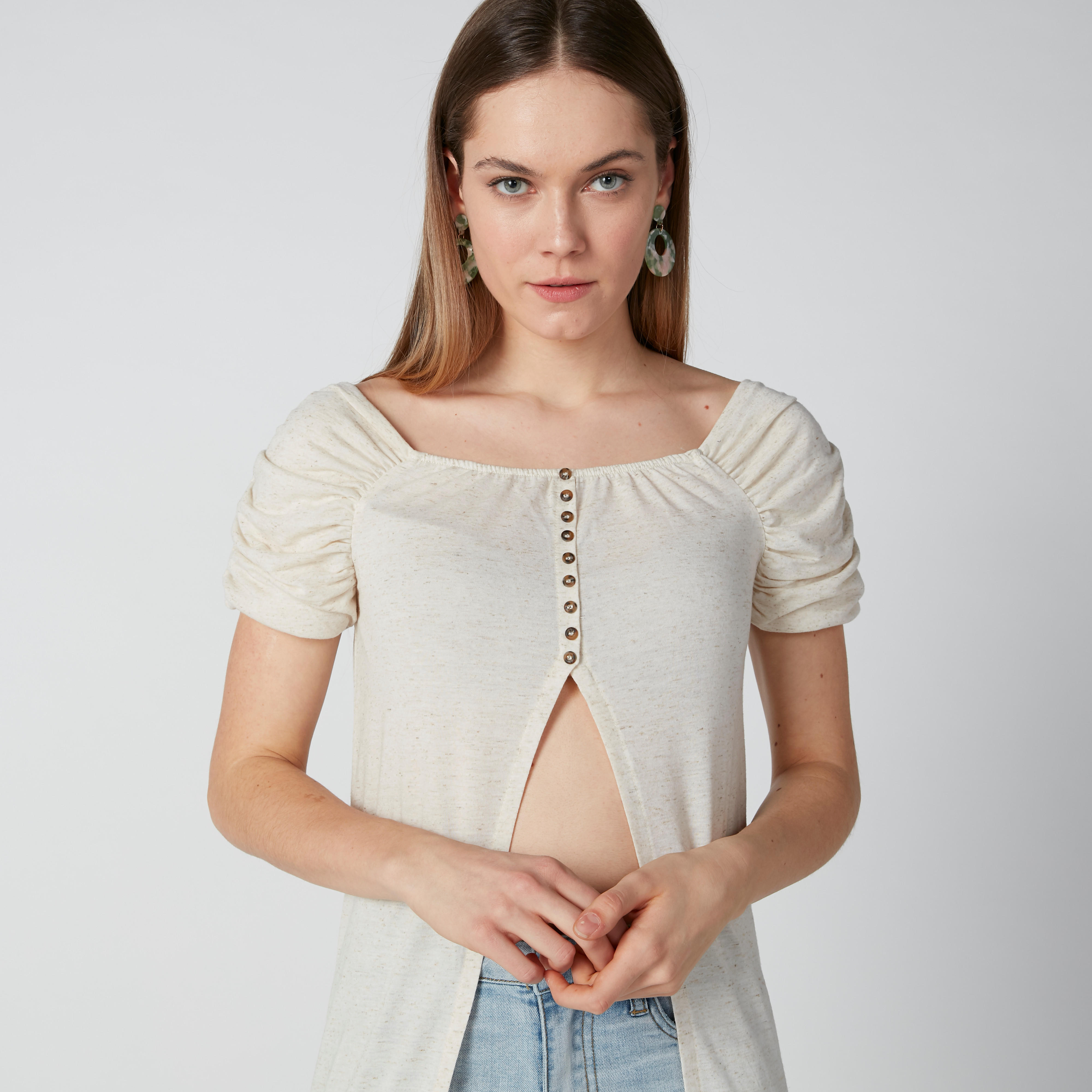 بلوزة مستدامة طويلة بياقة قارب وأزرار-women-clothing-shirtsandblouses-blouses-image-5