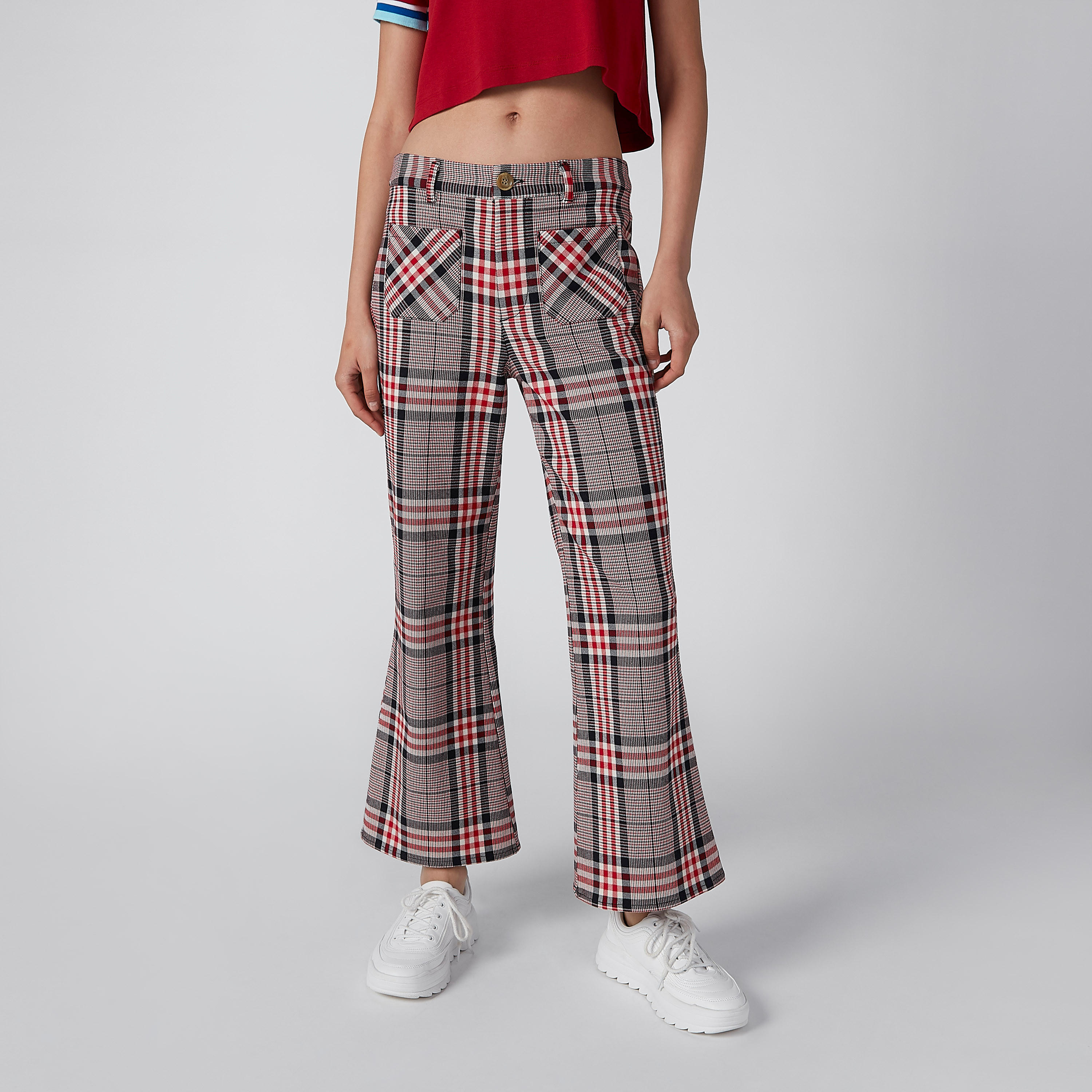 بنطال كاروهات بجيوب من لي كوبر-women-clothing-bottoms-trousers-image-3