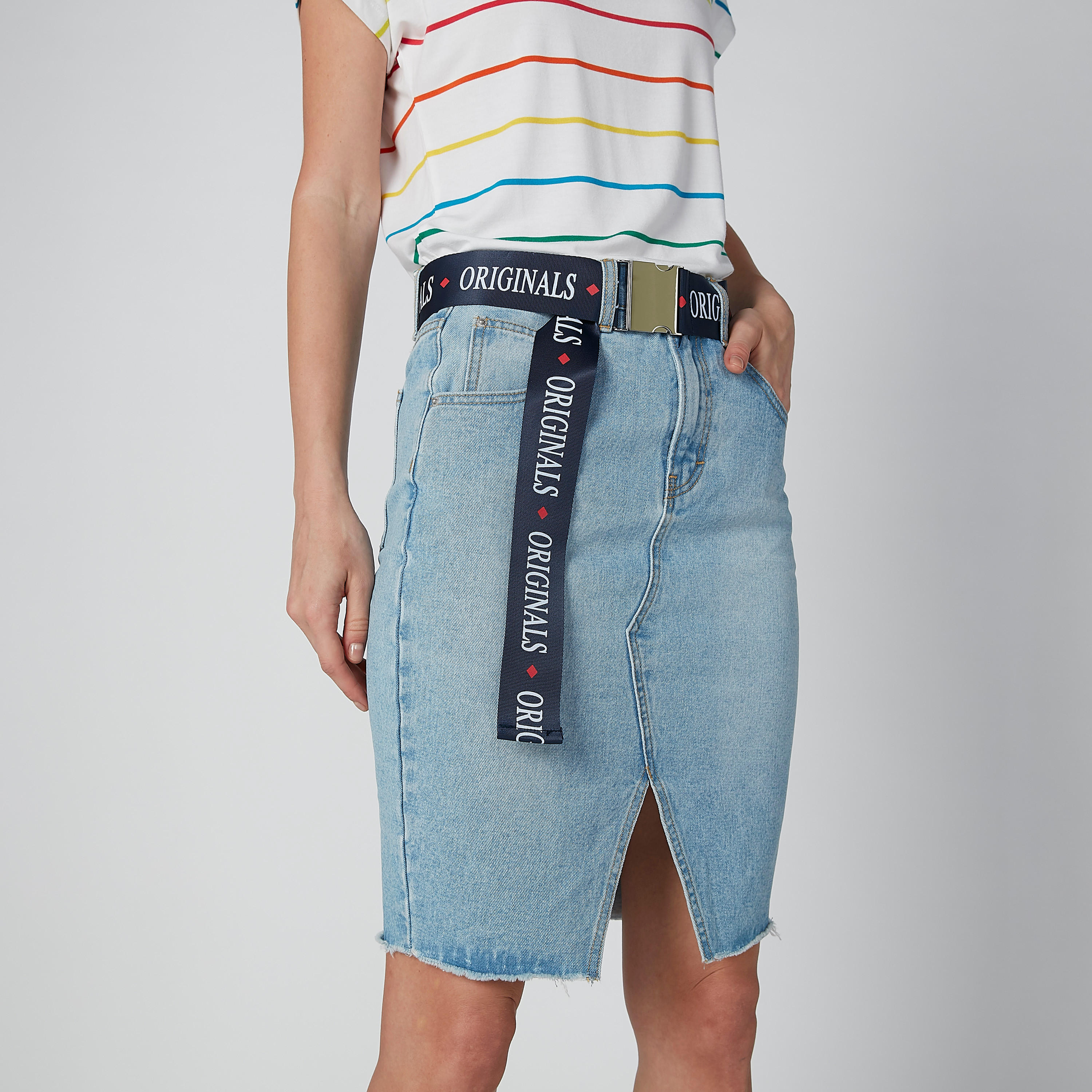 تنورة إيه لاين بفتحة وجيوب من لي كوبر-women-clothing-bottoms-skirts-image-1