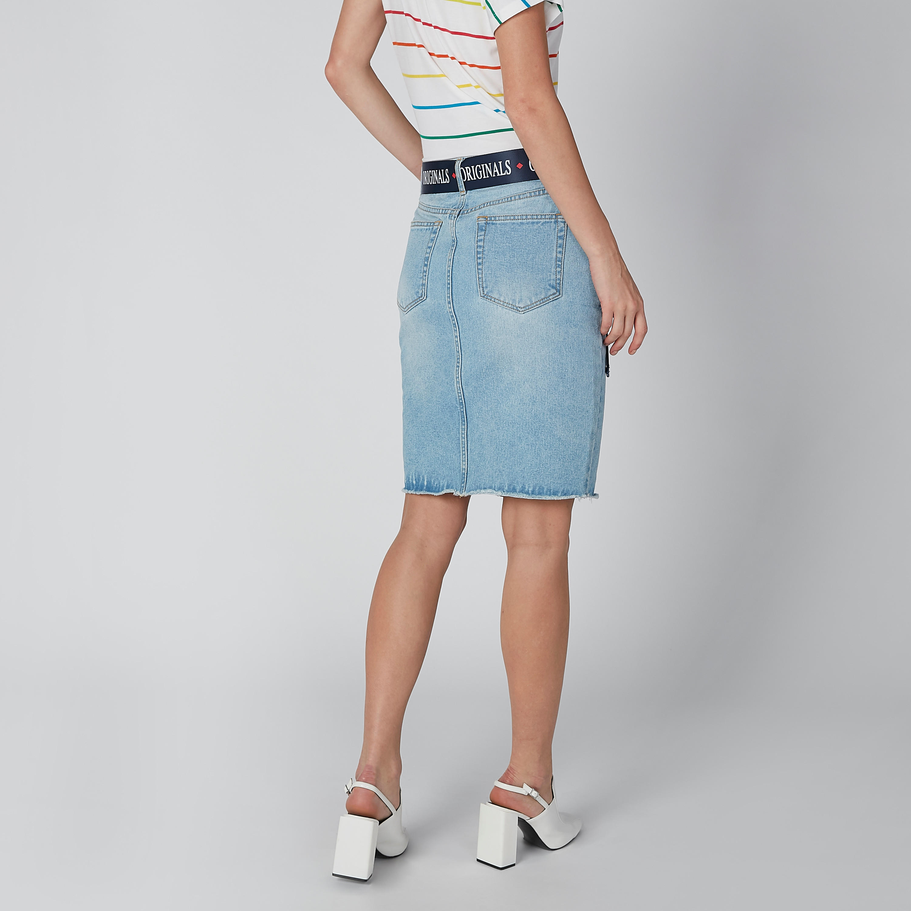 تنورة إيه لاين بفتحة وجيوب من لي كوبر-women-clothing-bottoms-skirts-image-2
