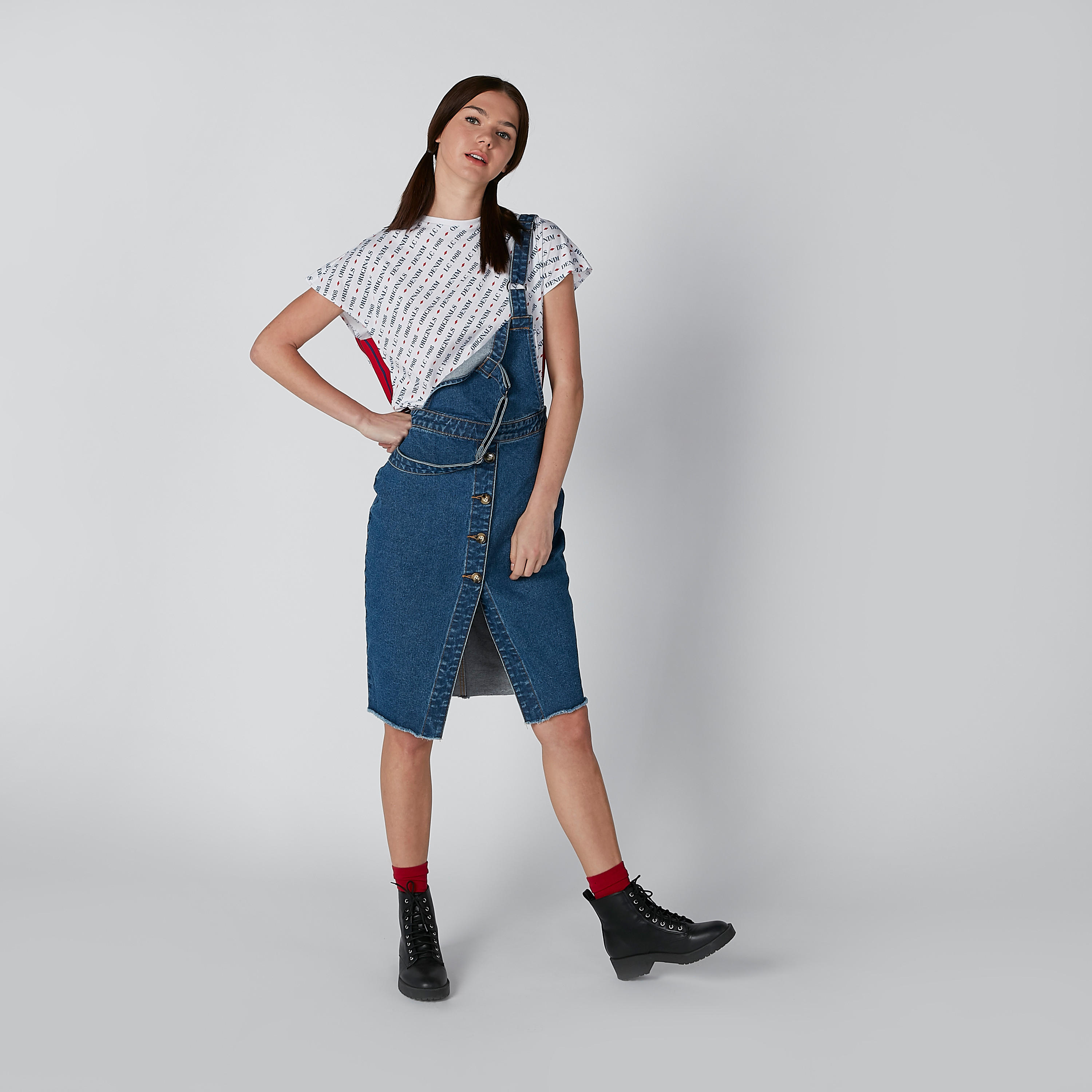 تيشيرت بأكمام كاب وشريطة وطبعات من لي كوبر-women-clothing-tshirts-image-2