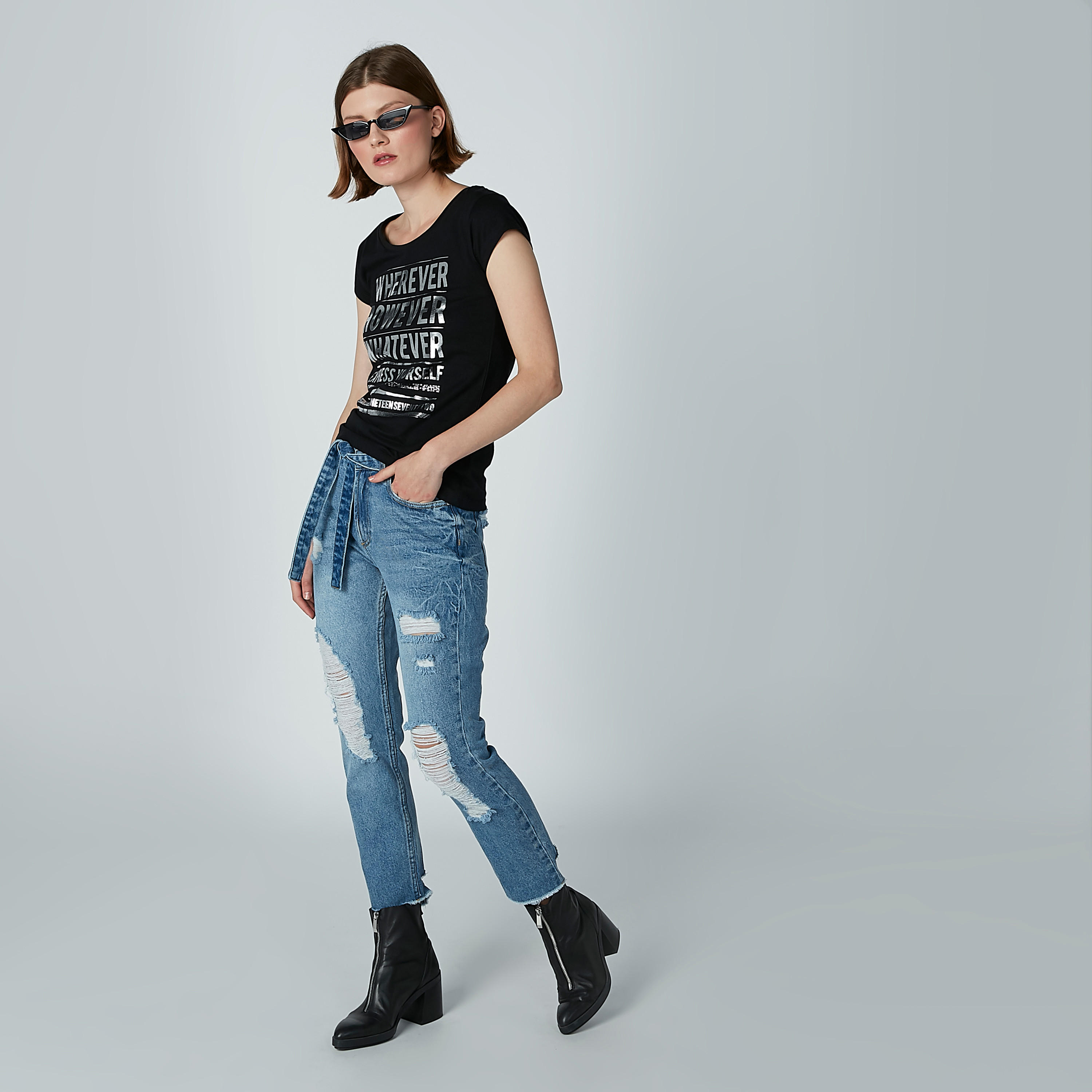 بنطال جينز ممزّق بجيوب وأربطة من لي كوبر-women-clothing-bottoms-jeans-image-2