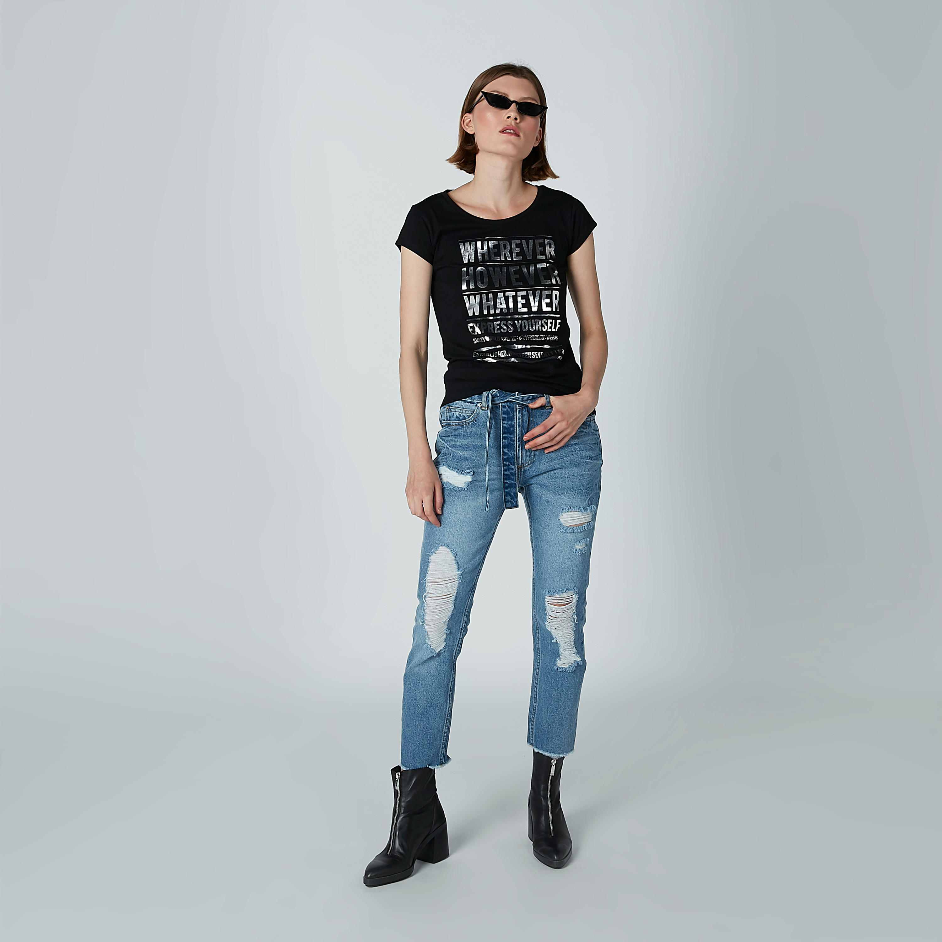 بنطال جينز ممزّق بجيوب وأربطة من لي كوبر-women-clothing-bottoms-jeans-image-5