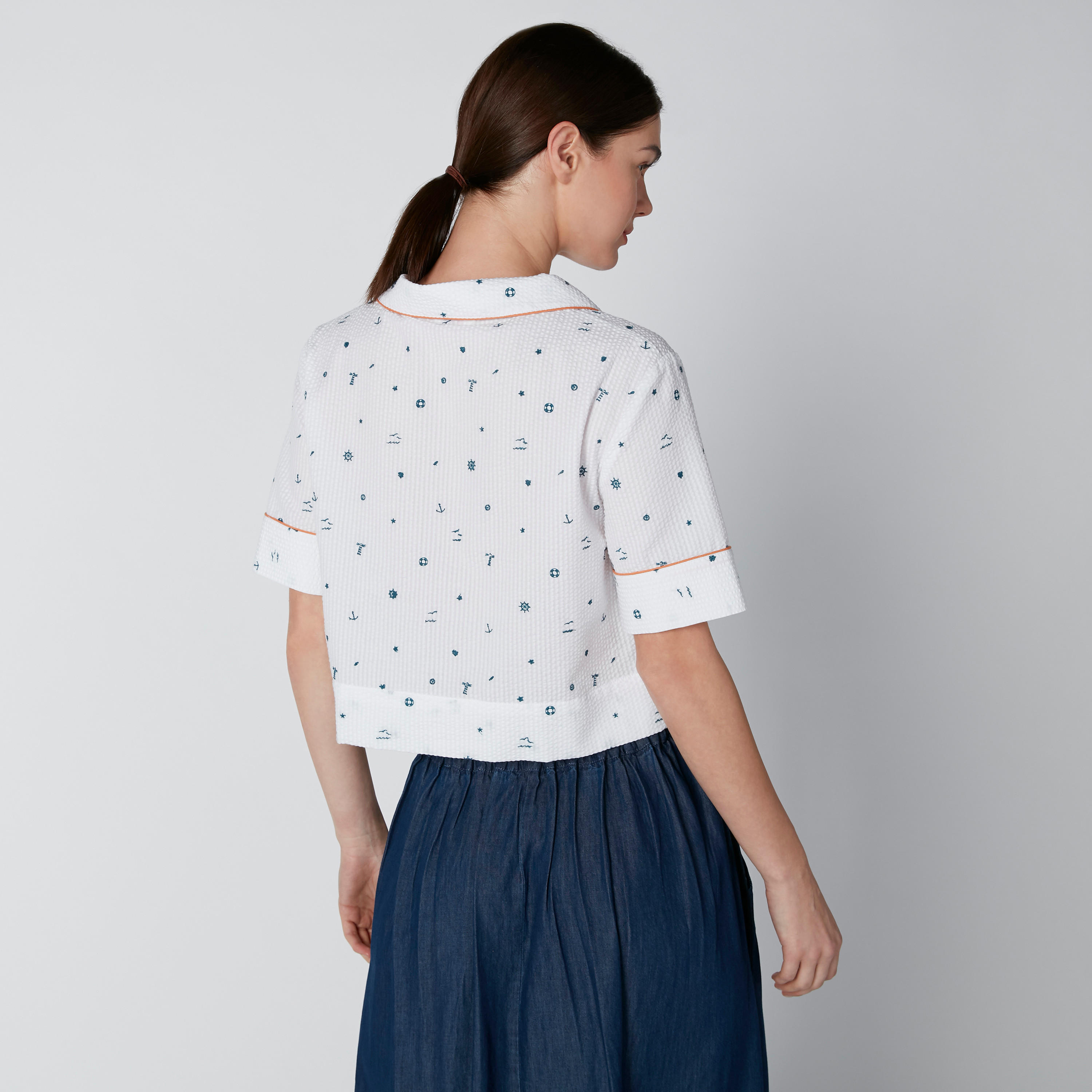 قميص بأكمام قصيرة وطبعات من لي كوبر-women-clothing-shirtsandblouses-shirts-image-2