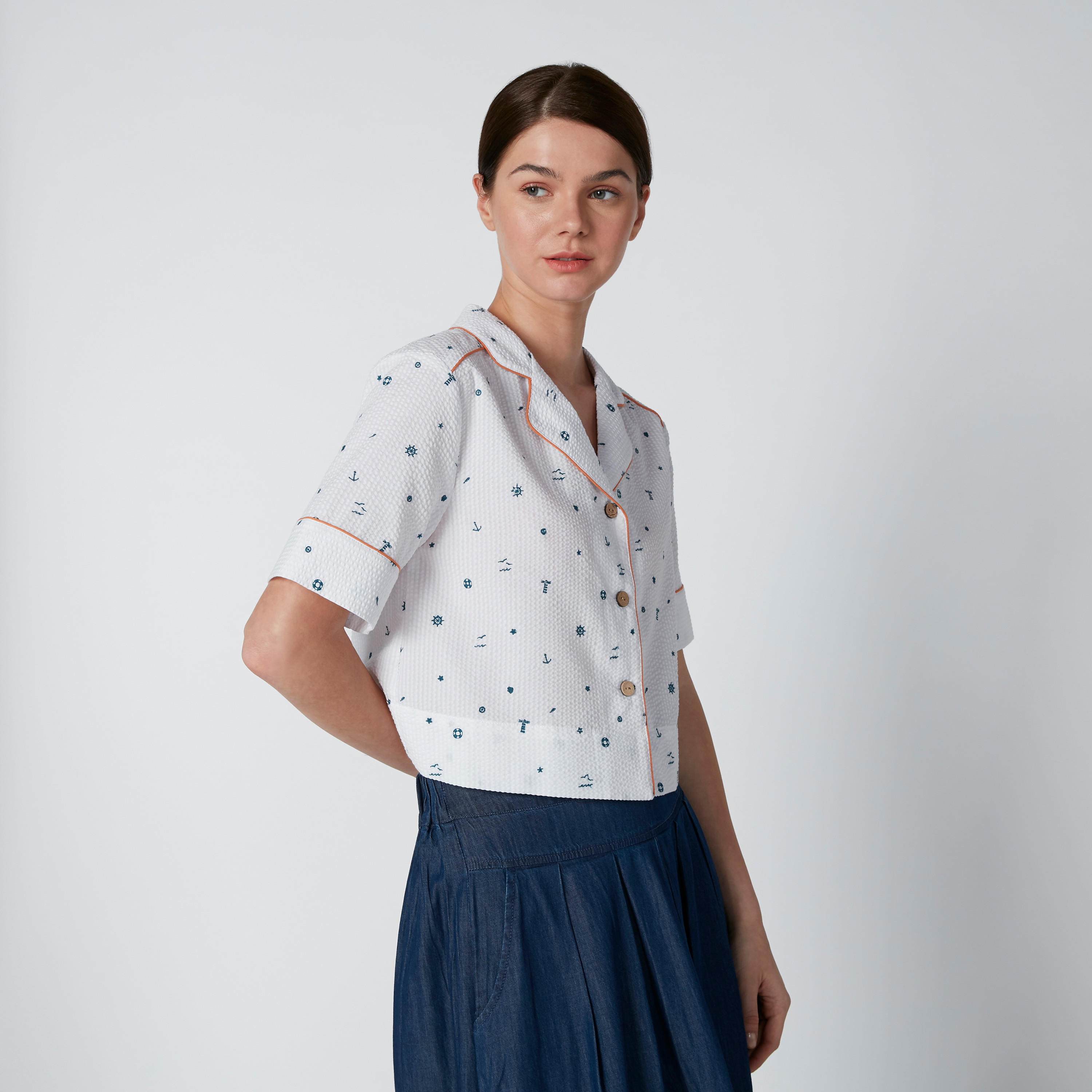 قميص بأكمام قصيرة وطبعات من لي كوبر-women-clothing-shirtsandblouses-shirts-image-3