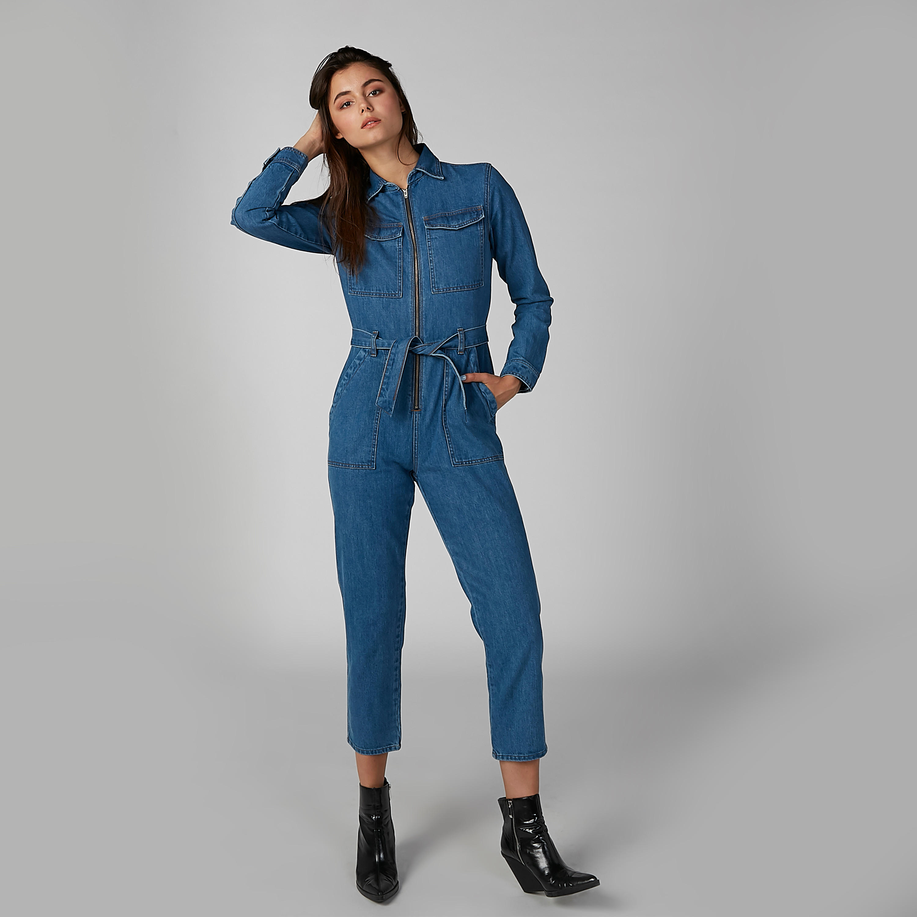 新品herliptoハーリップトゥ Bowery Denim Jump Suit herlipto