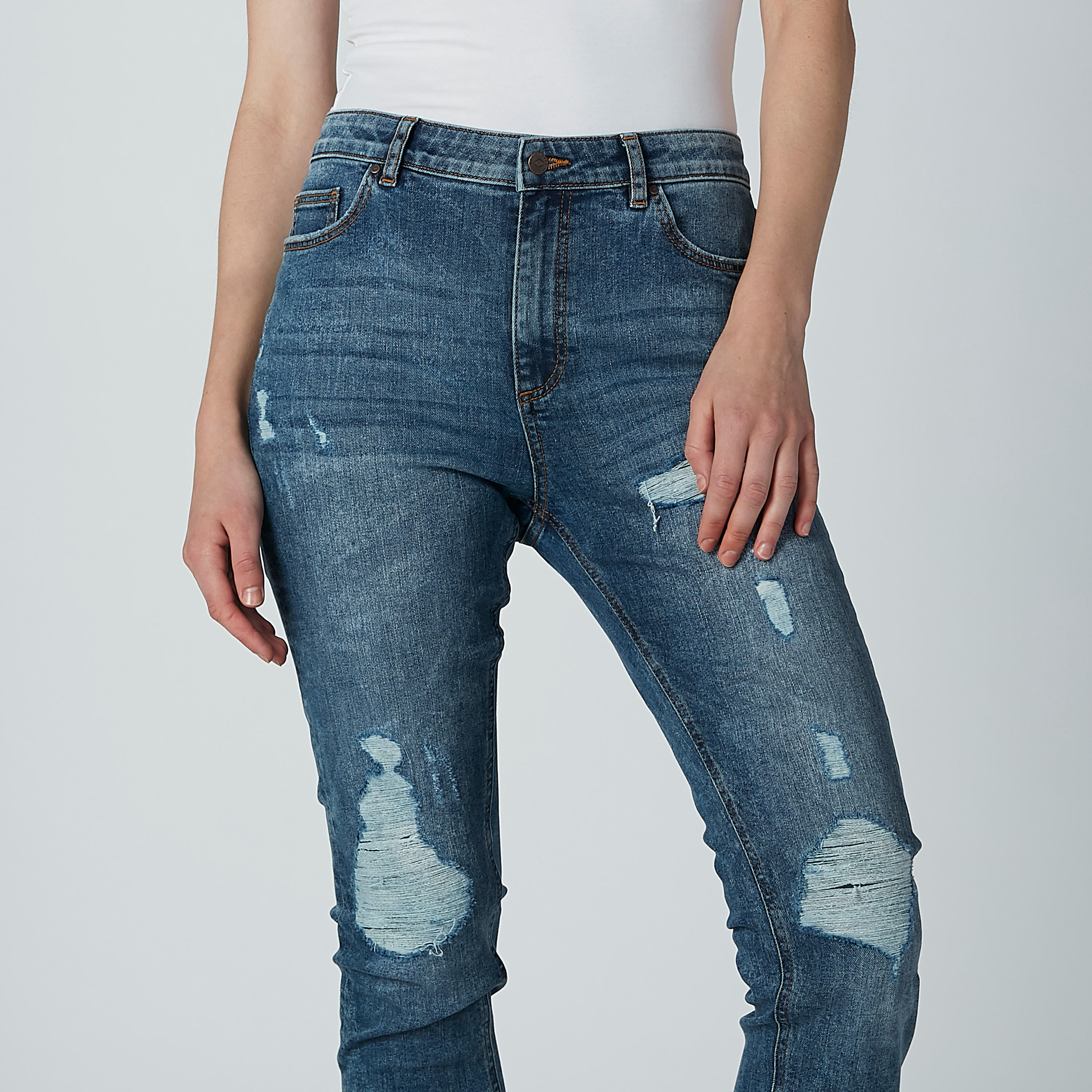 Lee Cooper Distressed Jeans with Pocket Detail and Frayed Grazers-women-clothing-bottoms-jeans-image-3