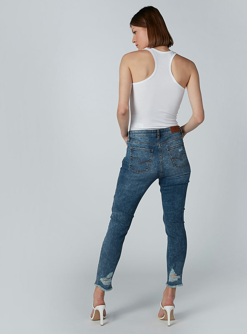 Lee Cooper Distressed Jeans with Pocket Detail and Frayed Grazers-women-clothing-bottoms-jeans-image-4