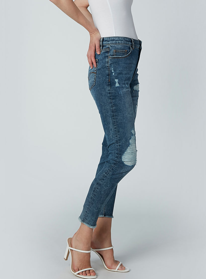 Lee Cooper Distressed Jeans with Pocket Detail and Frayed Grazers-women-clothing-bottoms-jeans-image-5