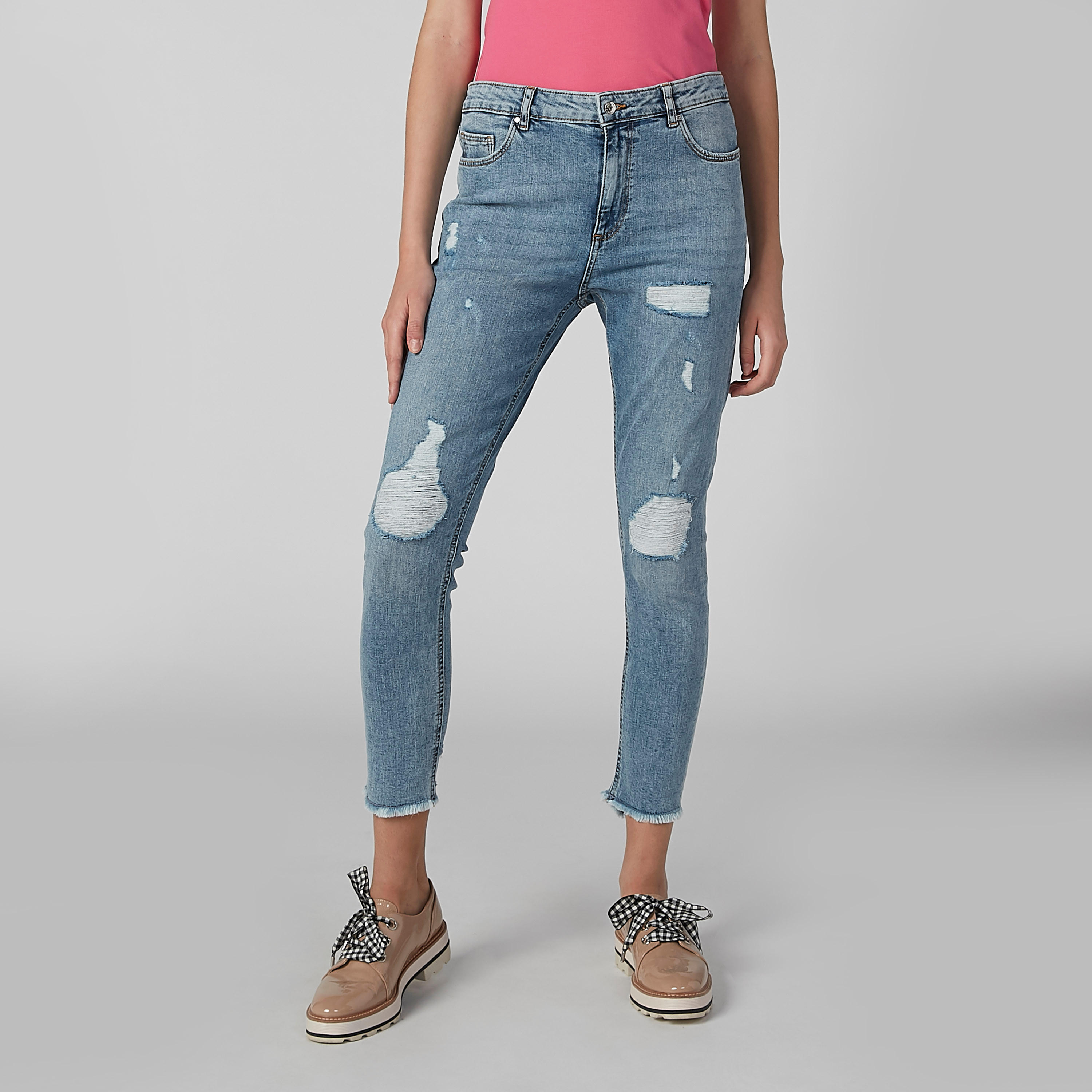 بنطال جينز ممزّق بجيوب من لي كوبر-women-clothing-bottoms-jeans-image-1