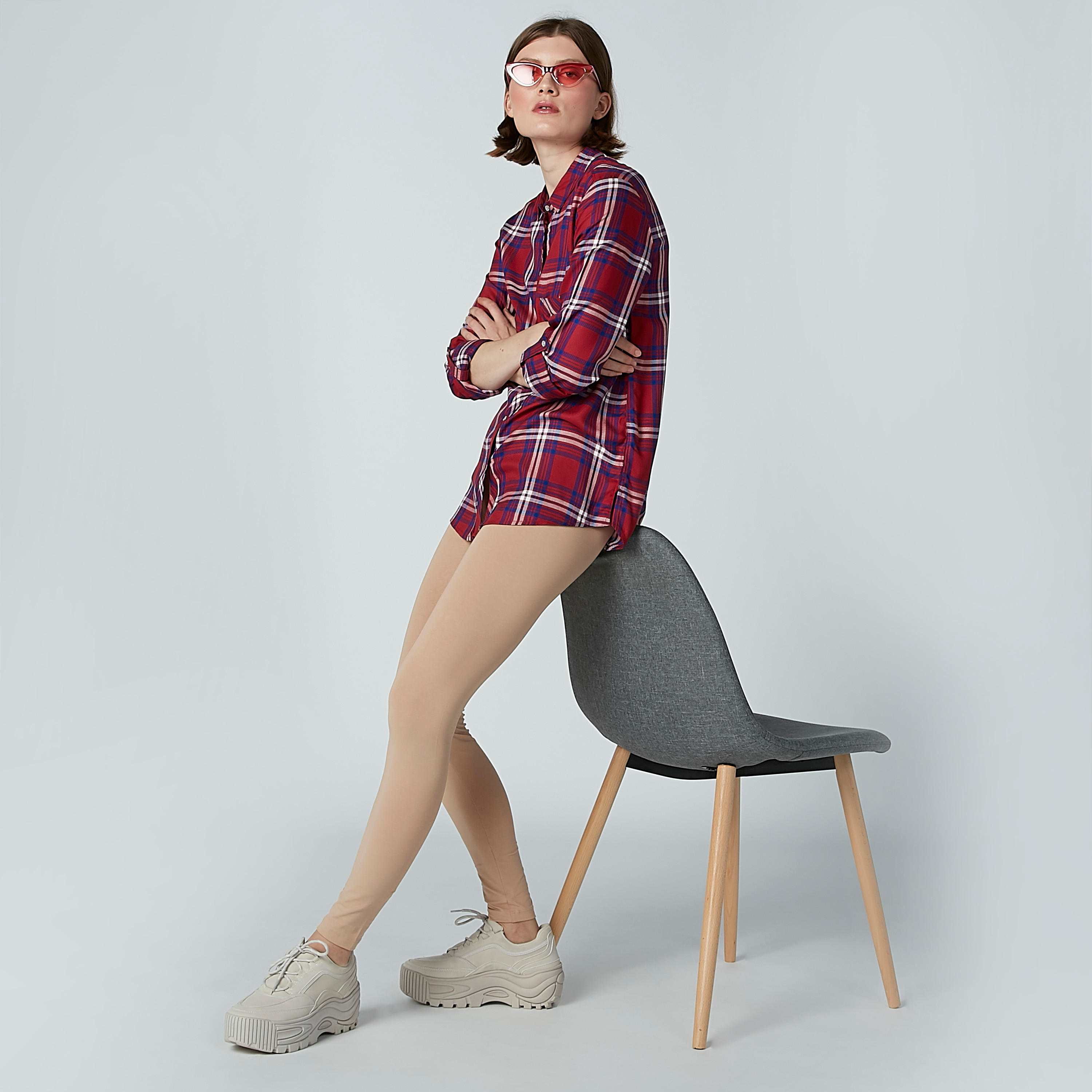 Lee Cooper Chequered Shirt with Long Sleeves and Complete Placket-women-clothing-shirtsandblouses-shirts-image-3