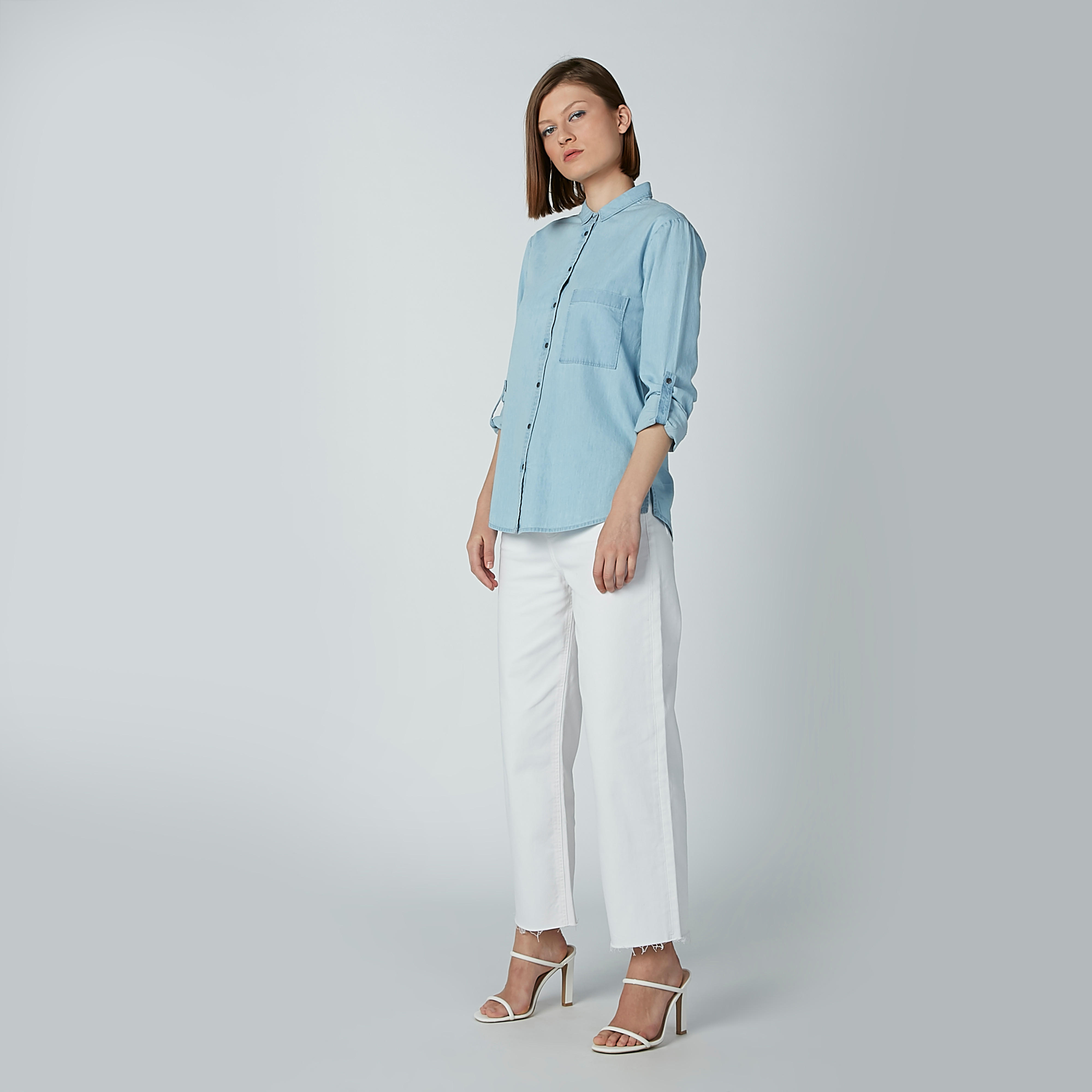 قميص بأكمام طويلة وجيب على الصدر لي كوبر-women-clothing-shirtsandblouses-shirts-image-2