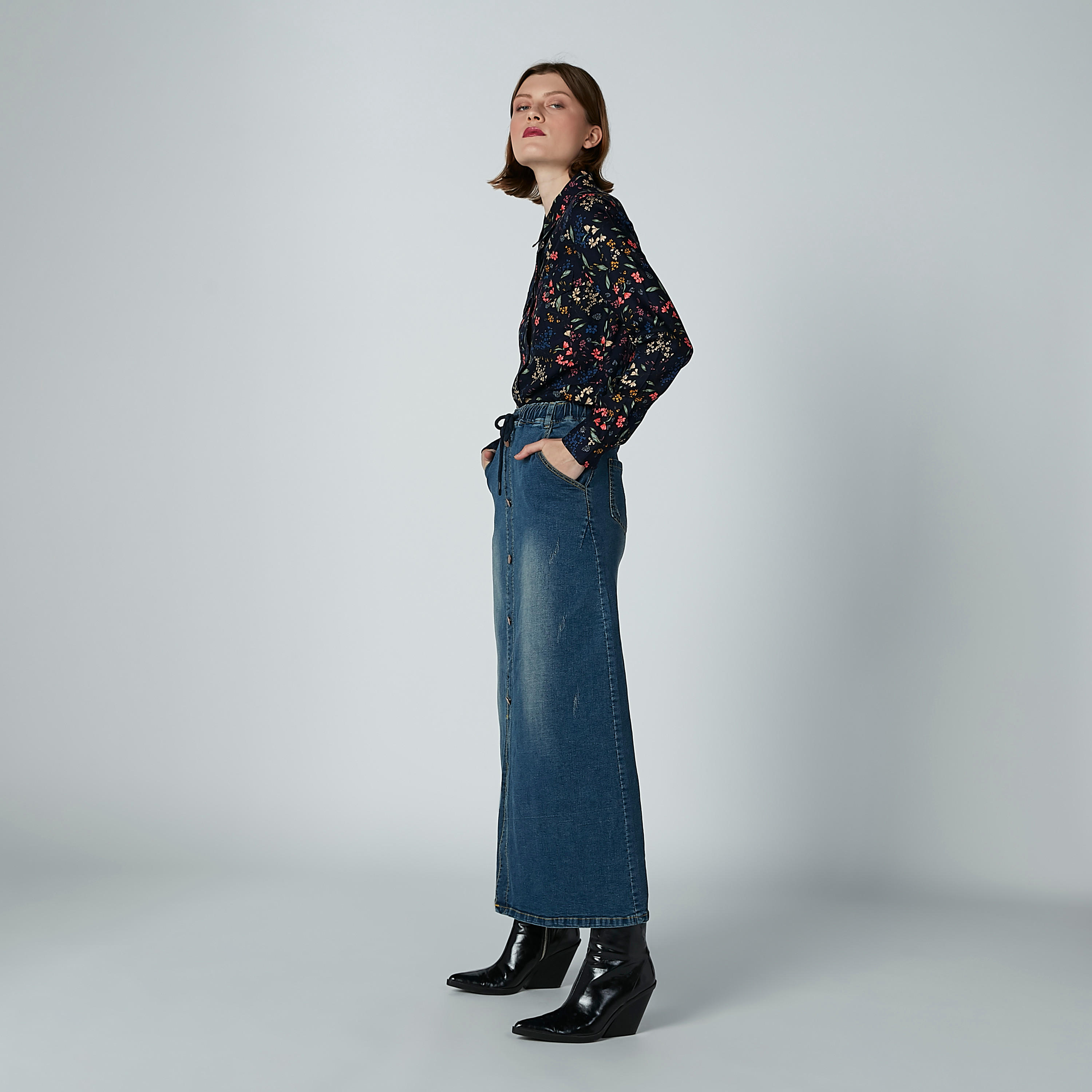 Lee Cooper Floral Printed Shirt with Long Sleeves and Spread Collar-women-clothing-shirtsandblouses-shirts-image-3
