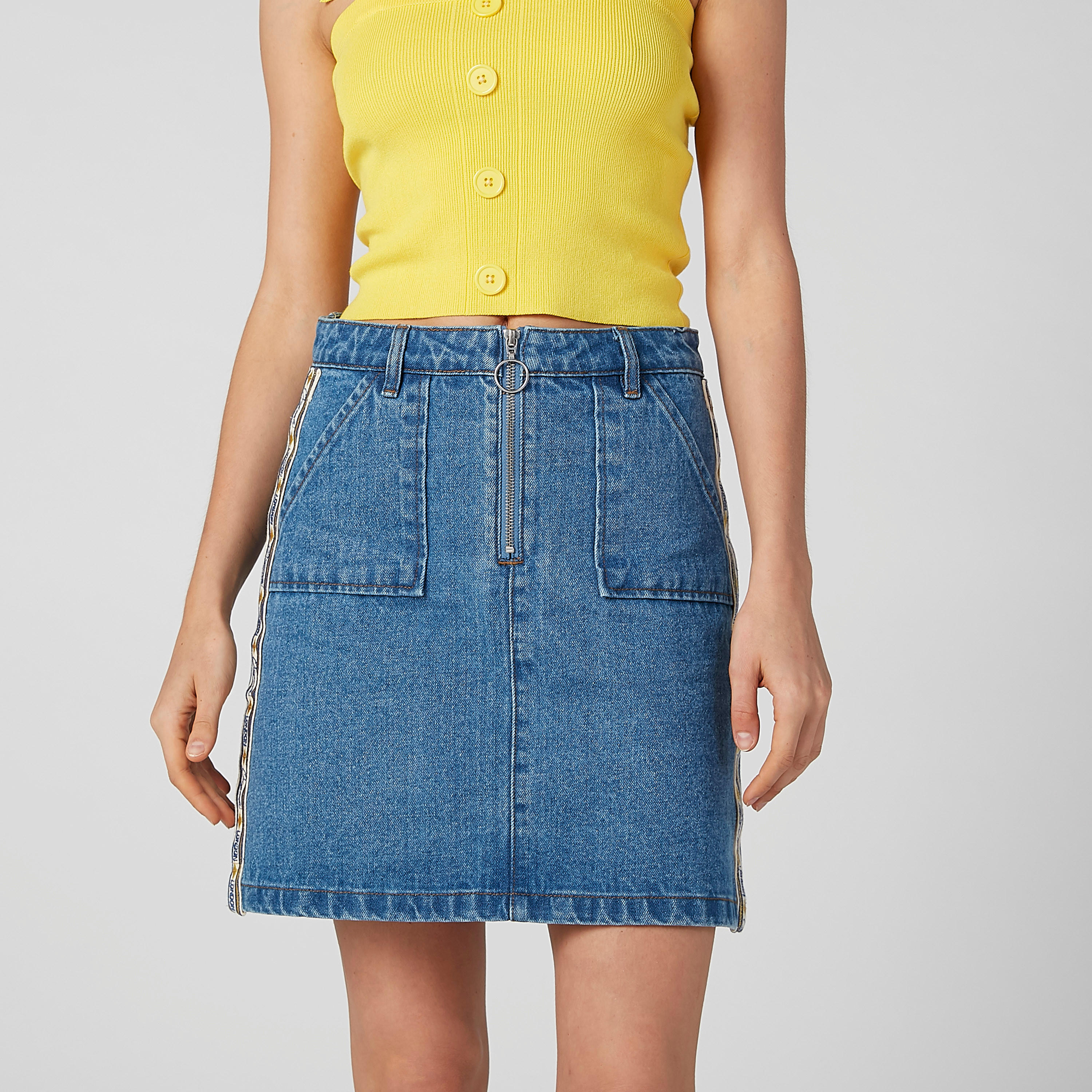 تنورة دينم بجيوب وشريطة من لي كوبر-women-clothing-bottoms-skirts-image-2