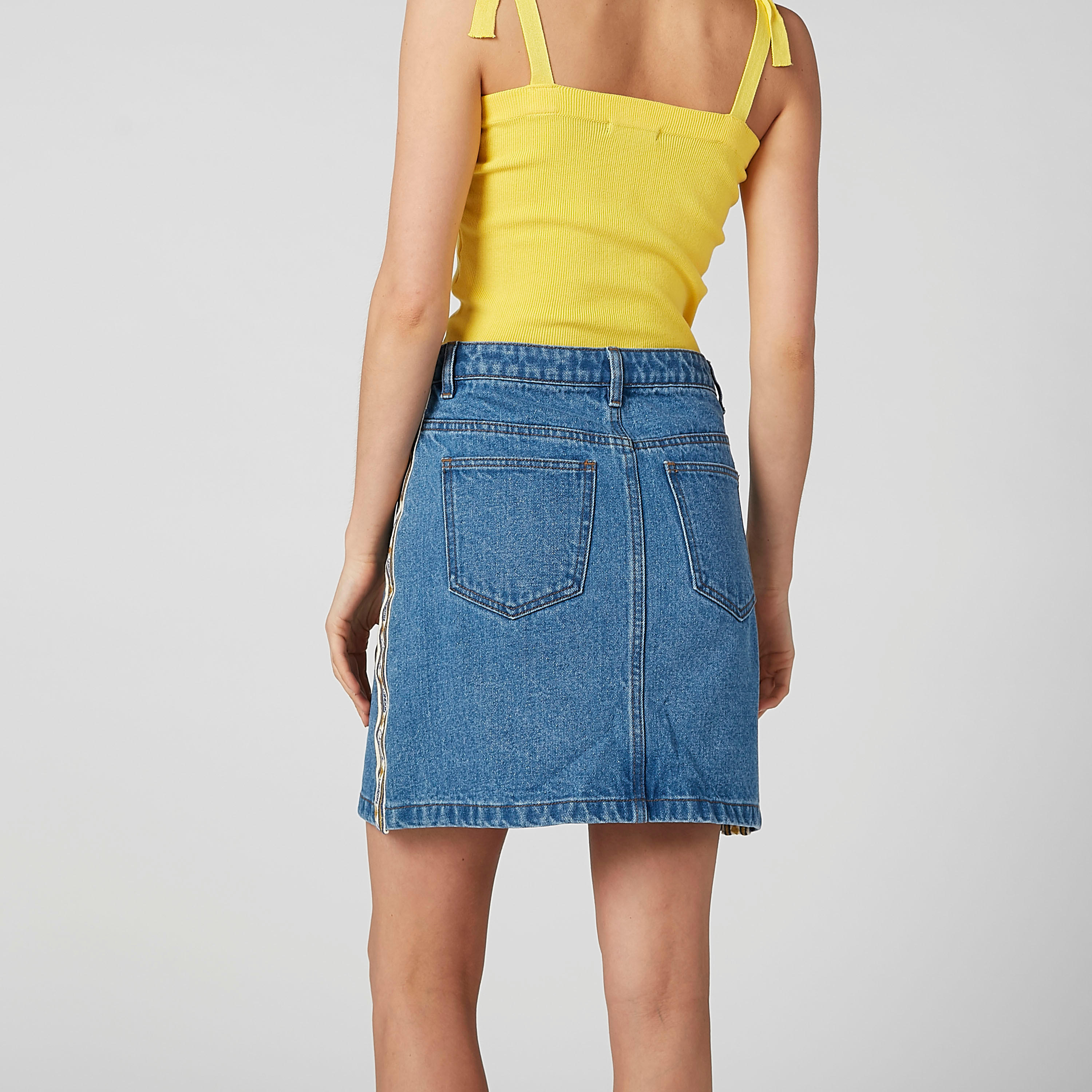 تنورة دينم بجيوب وشريطة من لي كوبر-women-clothing-bottoms-skirts-image-5