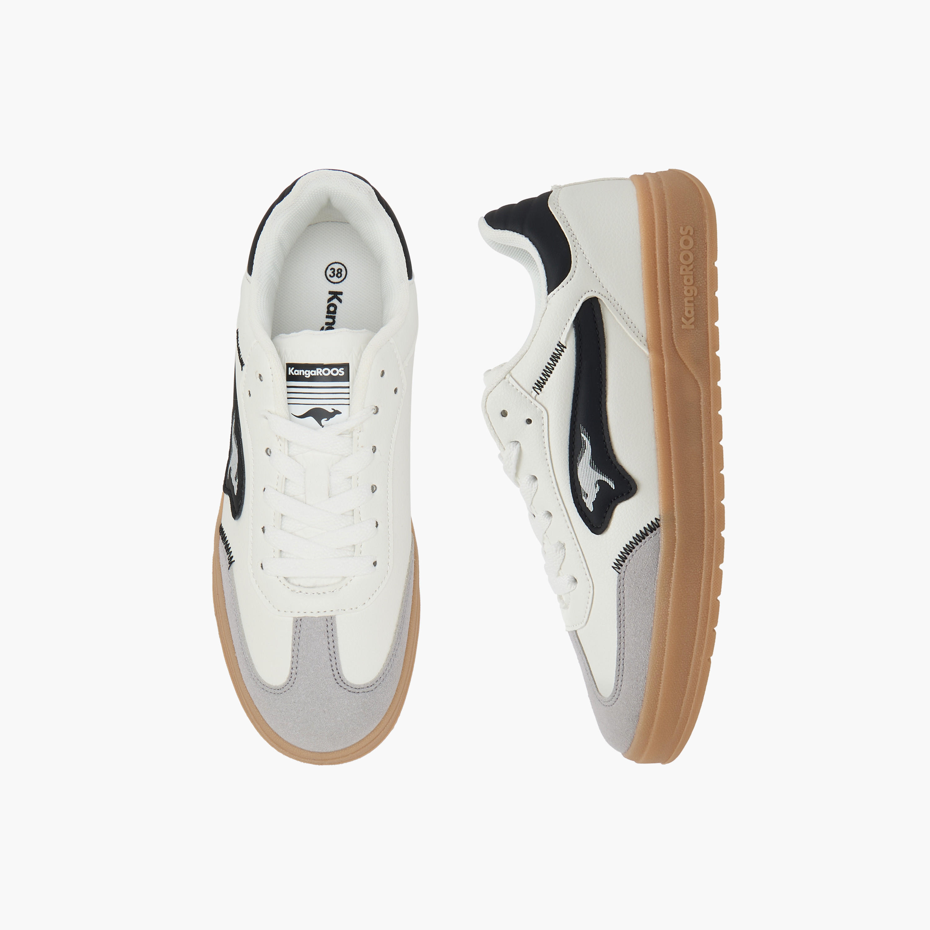 KangaROOS Women's Logo Detail Sneakers with Lace-Up Closure-women-shoes-sneakers-image-1