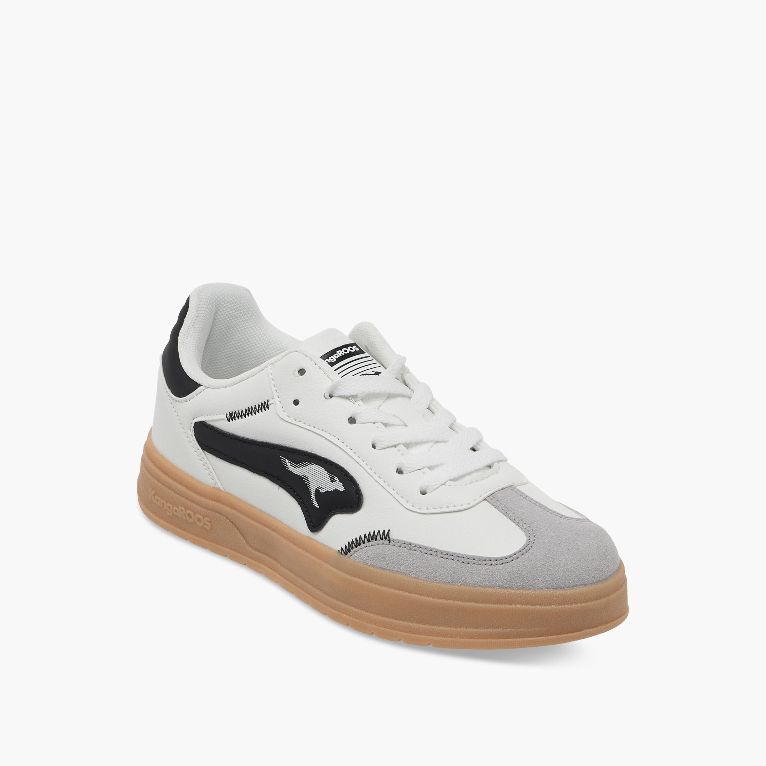 KangaROOS Women's Logo Detail Sneakers with Lace-Up Closure-women-shoes-sneakers-image-2