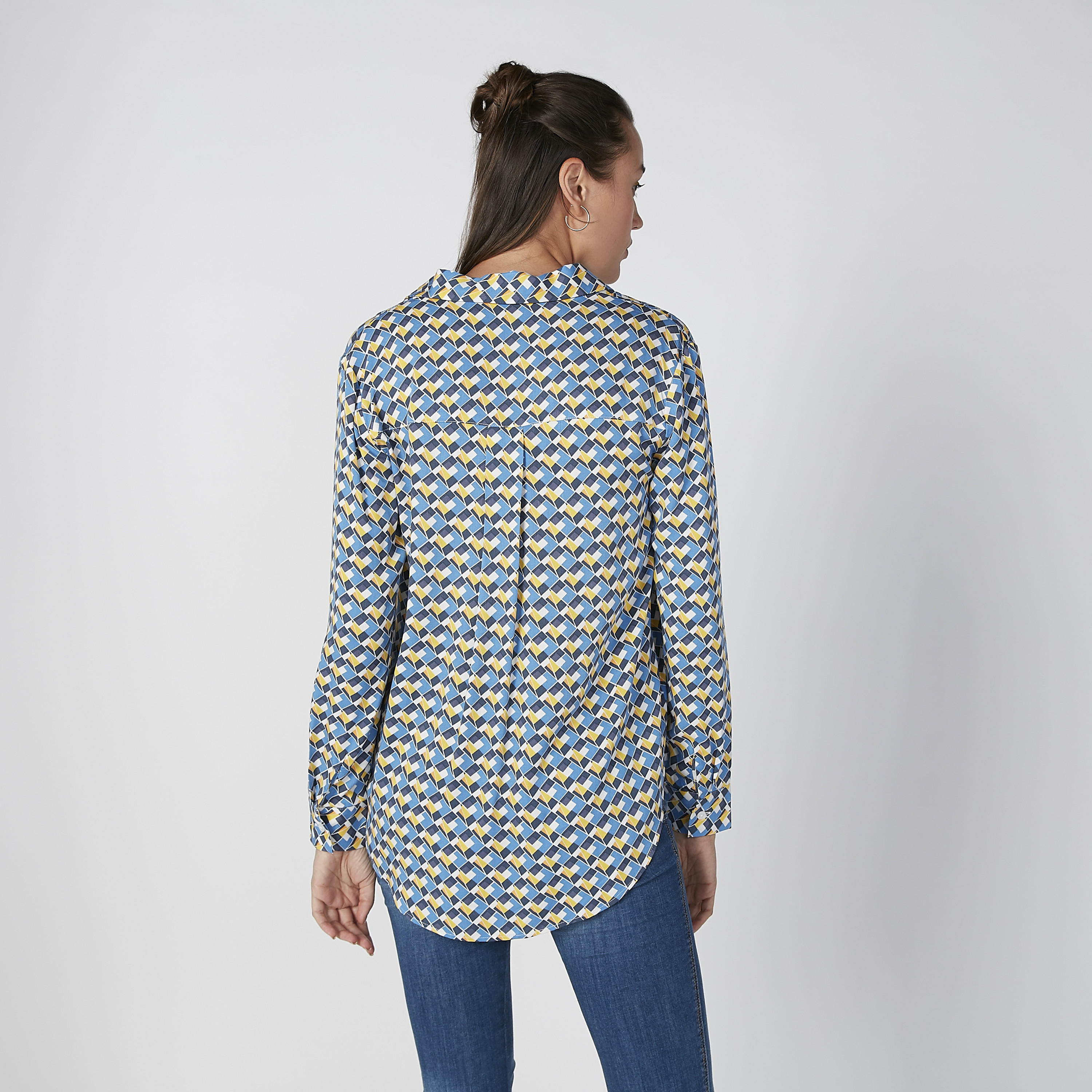 قميص بياقة V وحوّاف غير مستوية وطبعات من لي كوبر-women-clothing-shirtsandblouses-shirts-image-2