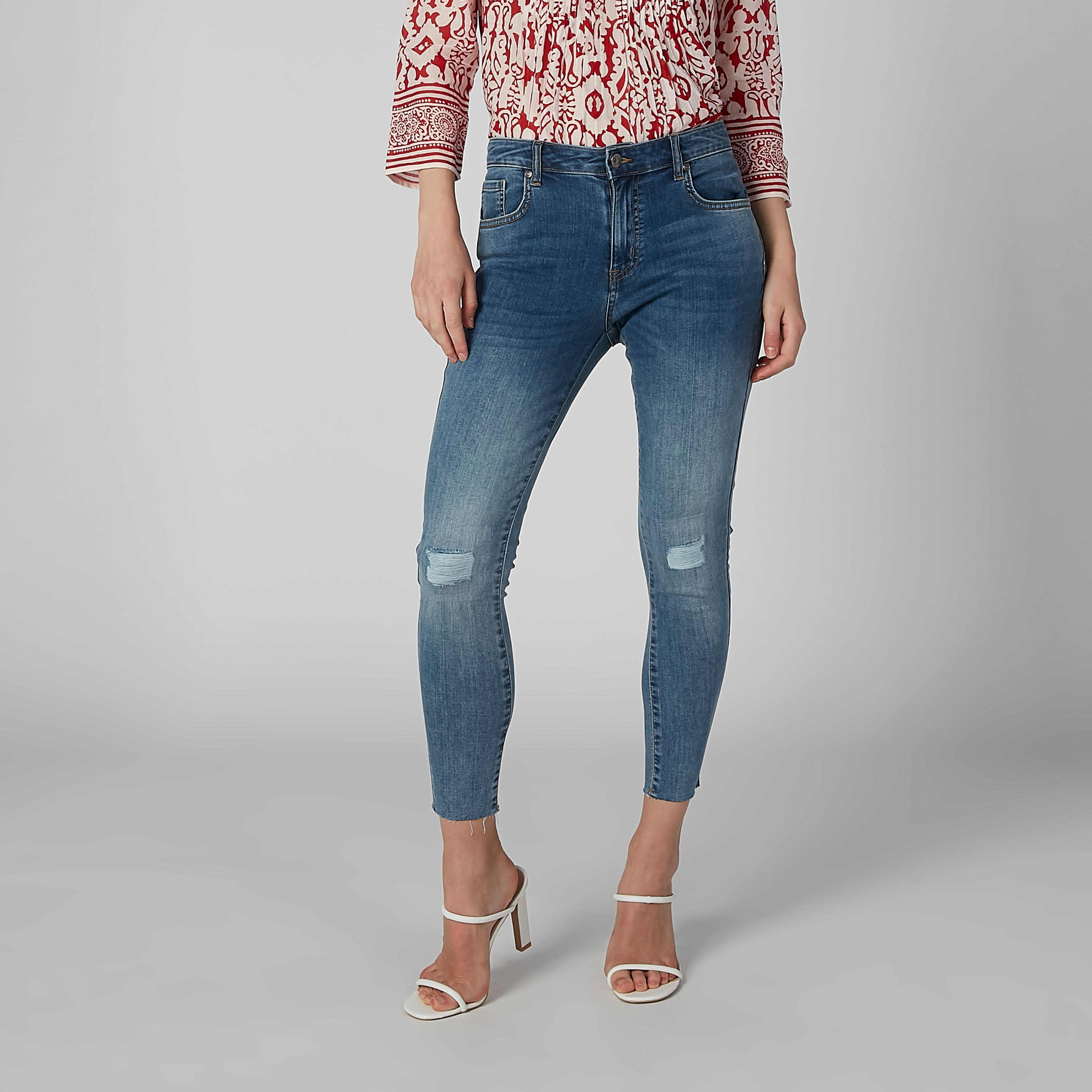 بنطال جينز طويل مضلع بجيوب من لي كوبر-women-clothing-bottoms-jeans-image-3