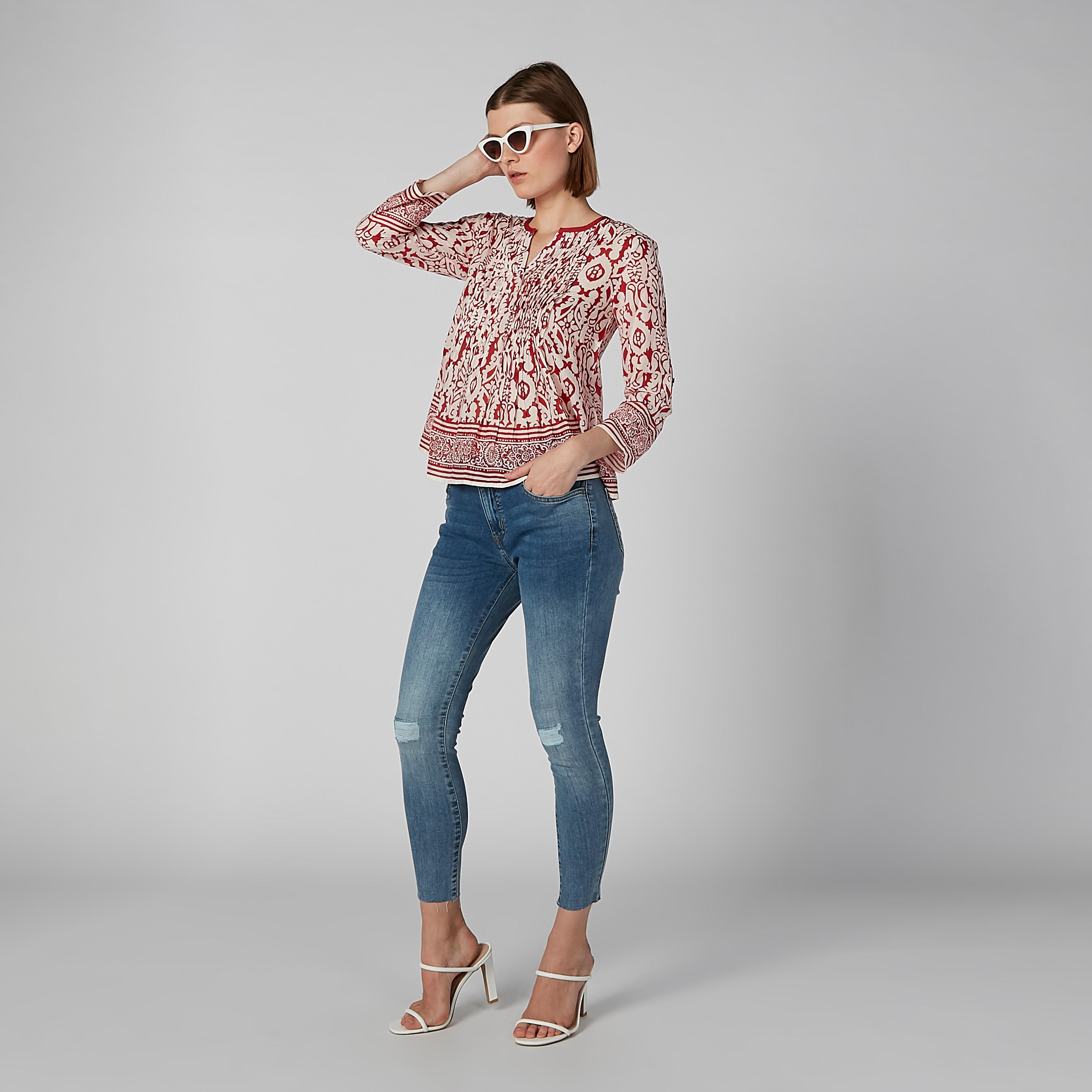 بنطال جينز طويل مضلع بجيوب من لي كوبر-women-clothing-bottoms-jeans-image-5