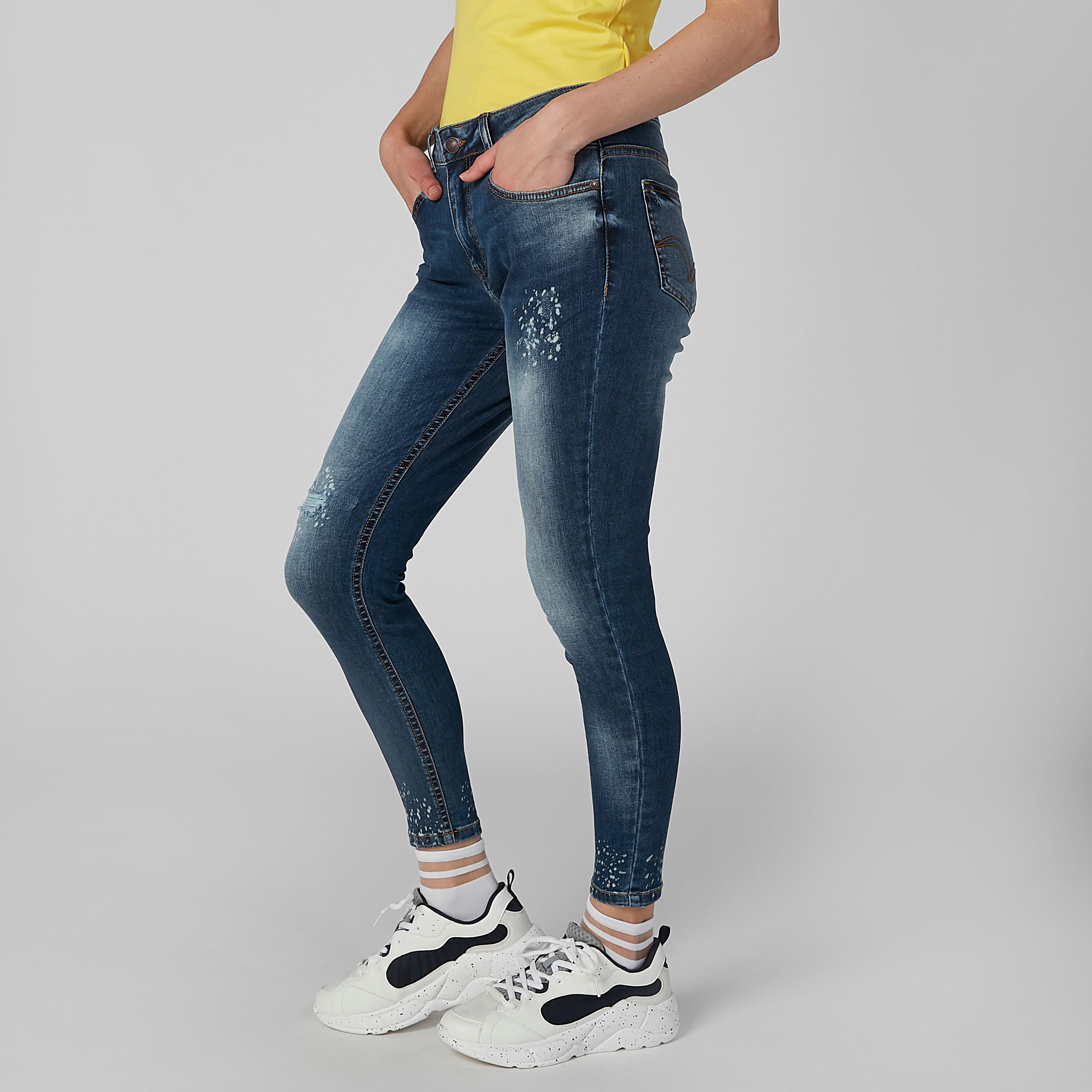Lee Cooper Full Length Ripped Jeans with Pocket Detail-women-clothing-bottoms-jeans-image-1