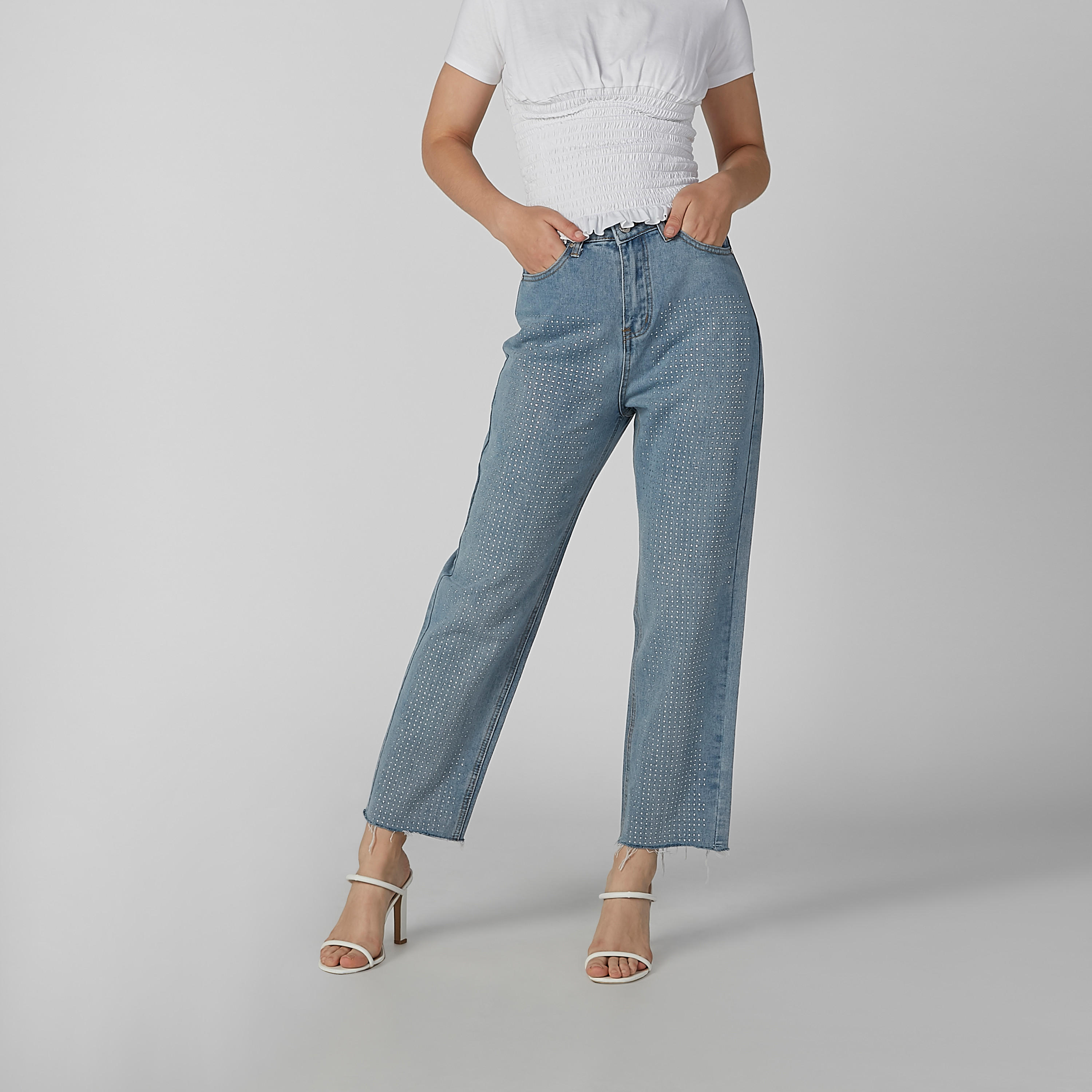Sustainable High-Rise Studded Jeans with Pocket Detail in Mom Fit-women-clothing-bottoms-jeans-image-1