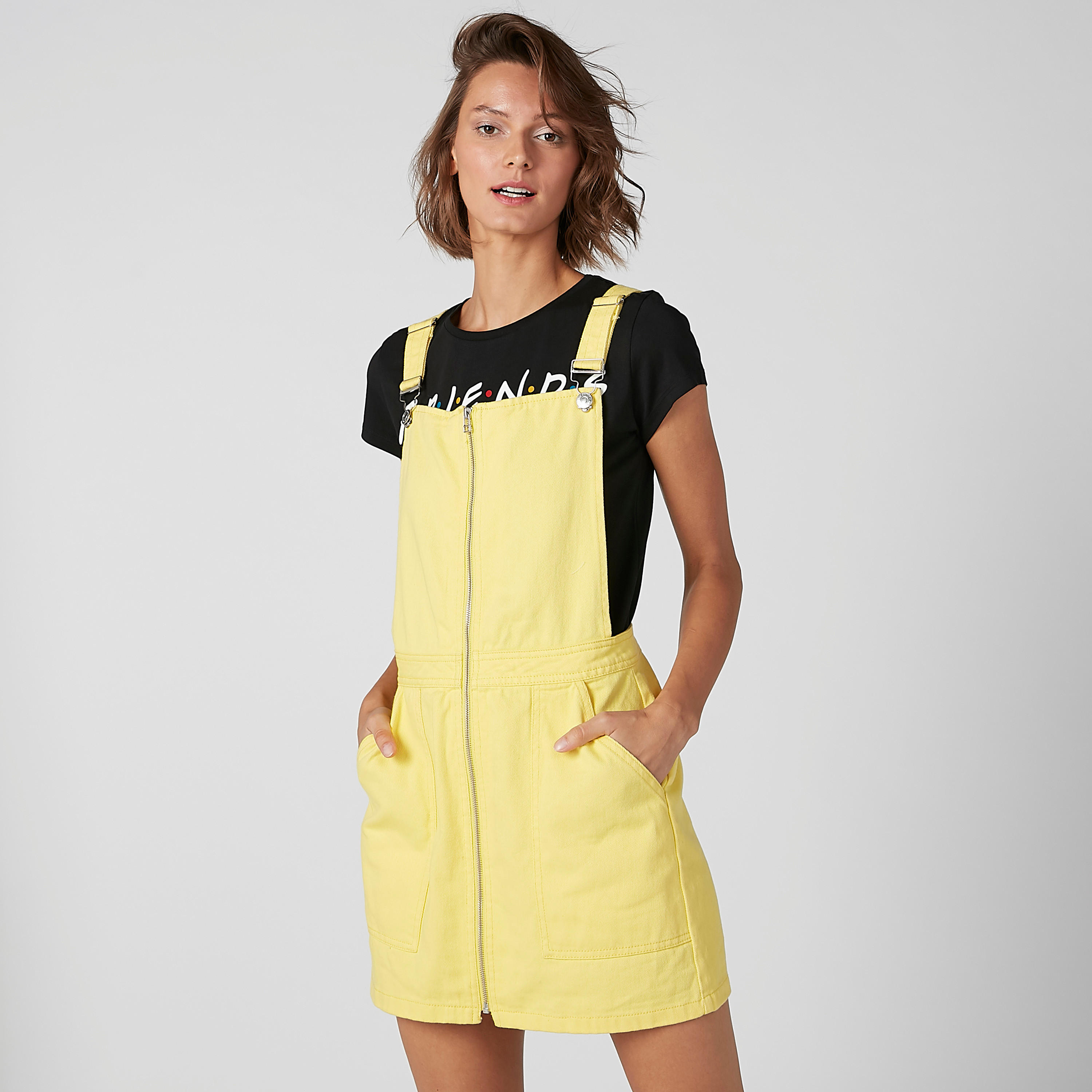 فستان دنغري مريلة دينم بجيوب من لي كوبر-women-clothing-dresses-image-2