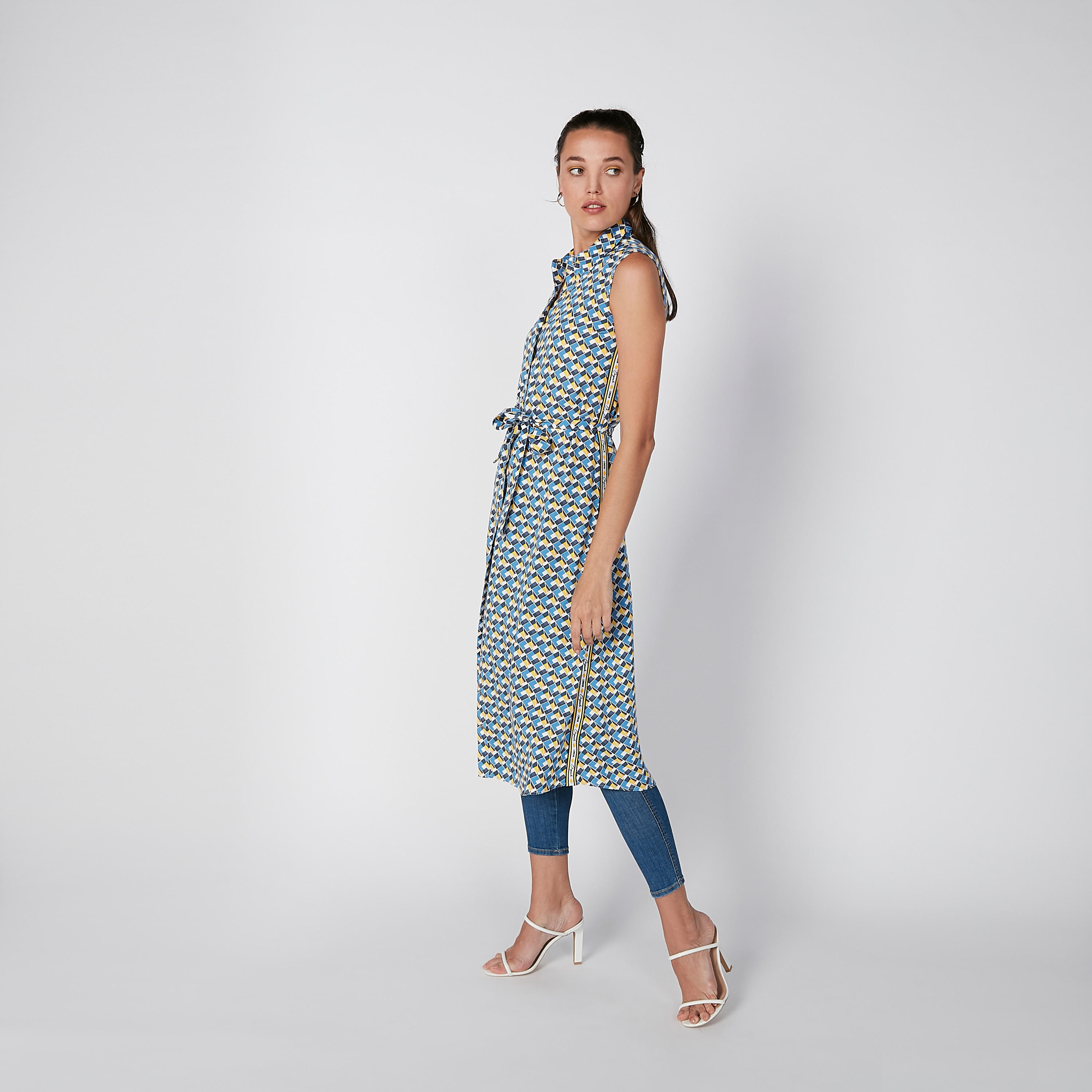 فستان قميص دون أكمام بأربطة وطبعات من لي كوبر-women-clothing-dresses-image-3