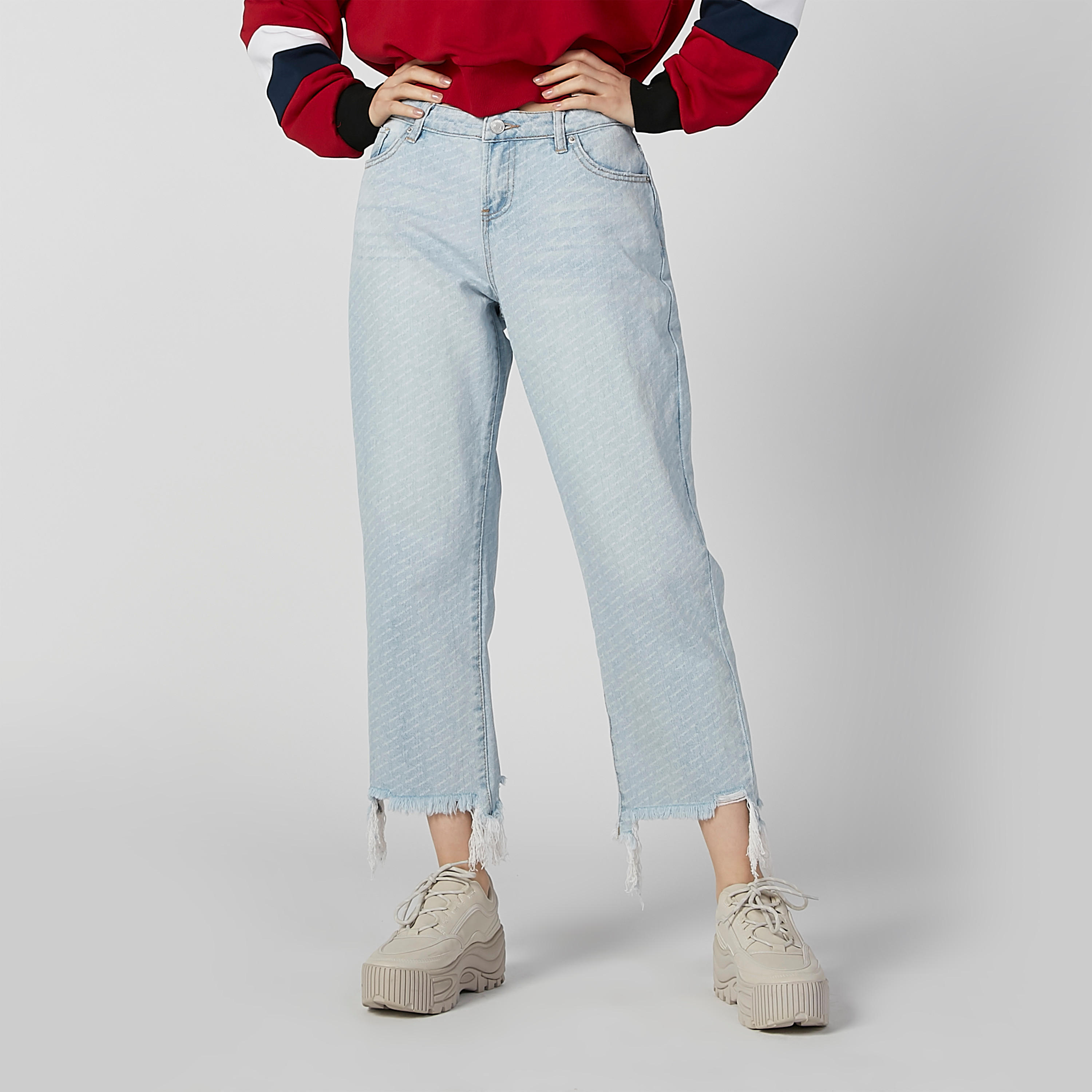 Lee Cooper Printed Jeans with Pocket Detail and Frayed Grazers-women-clothing-bottoms-jeans-image-2