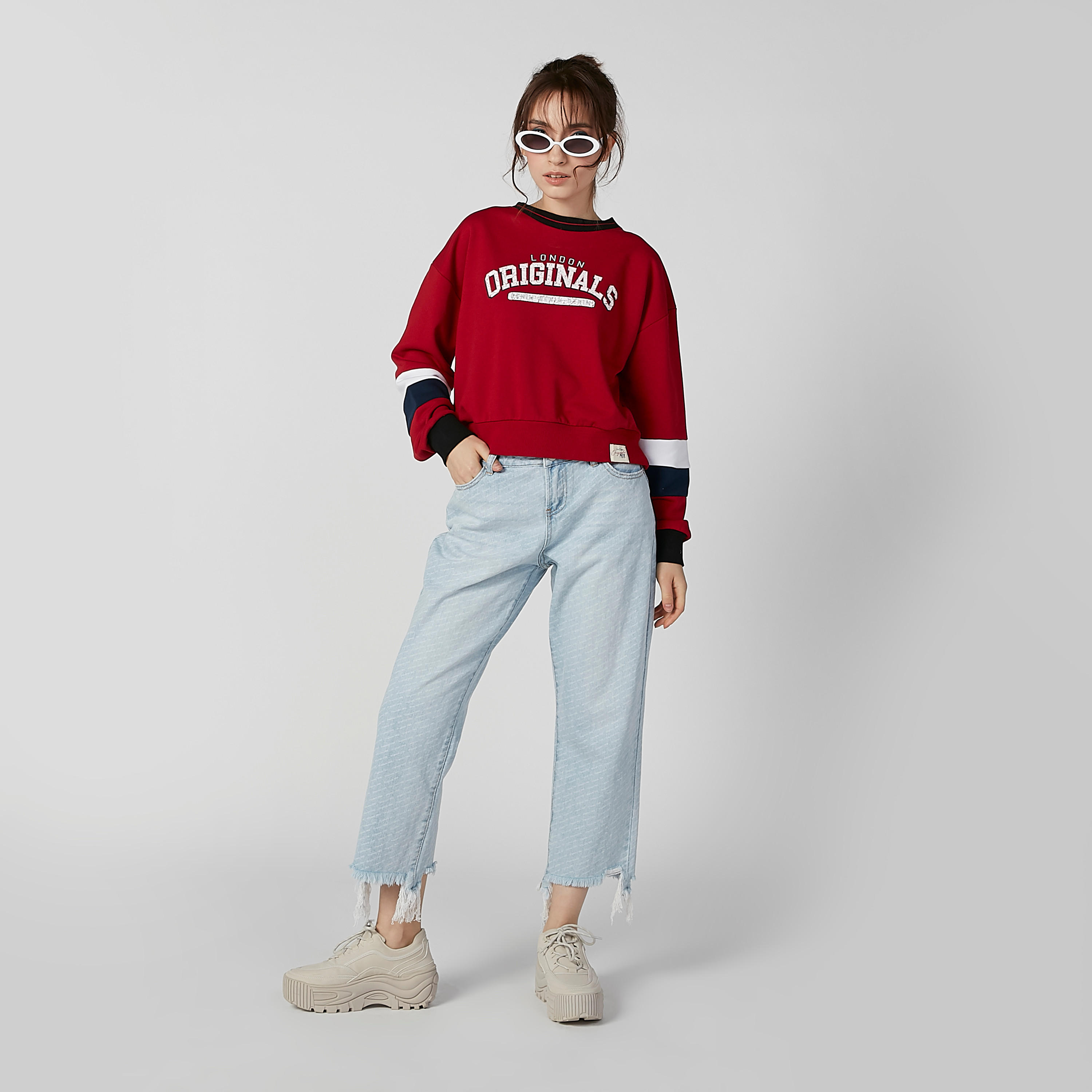 Lee Cooper Printed Jeans with Pocket Detail and Frayed Grazers-women-clothing-bottoms-jeans-image-3