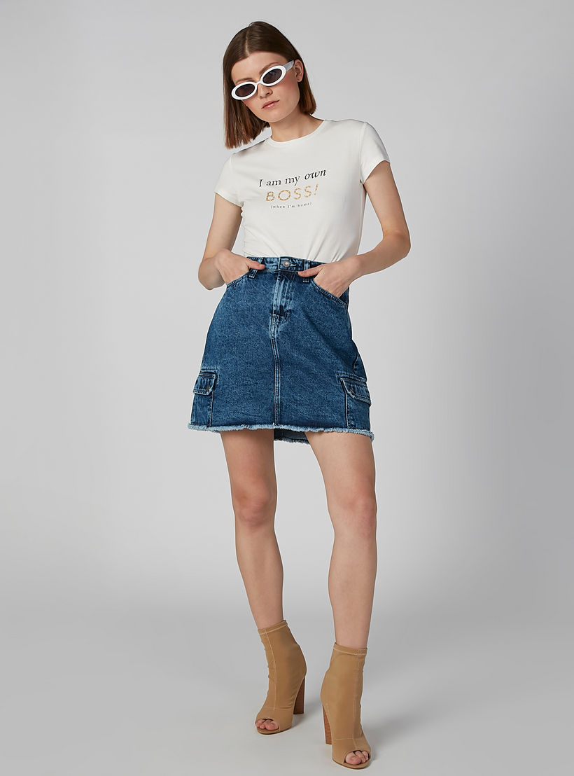 تنورة مستدامة بقصّة سليم وخصر متوسط الارتفاع وجيوب-women-clothing-bottoms-skirts-image-3