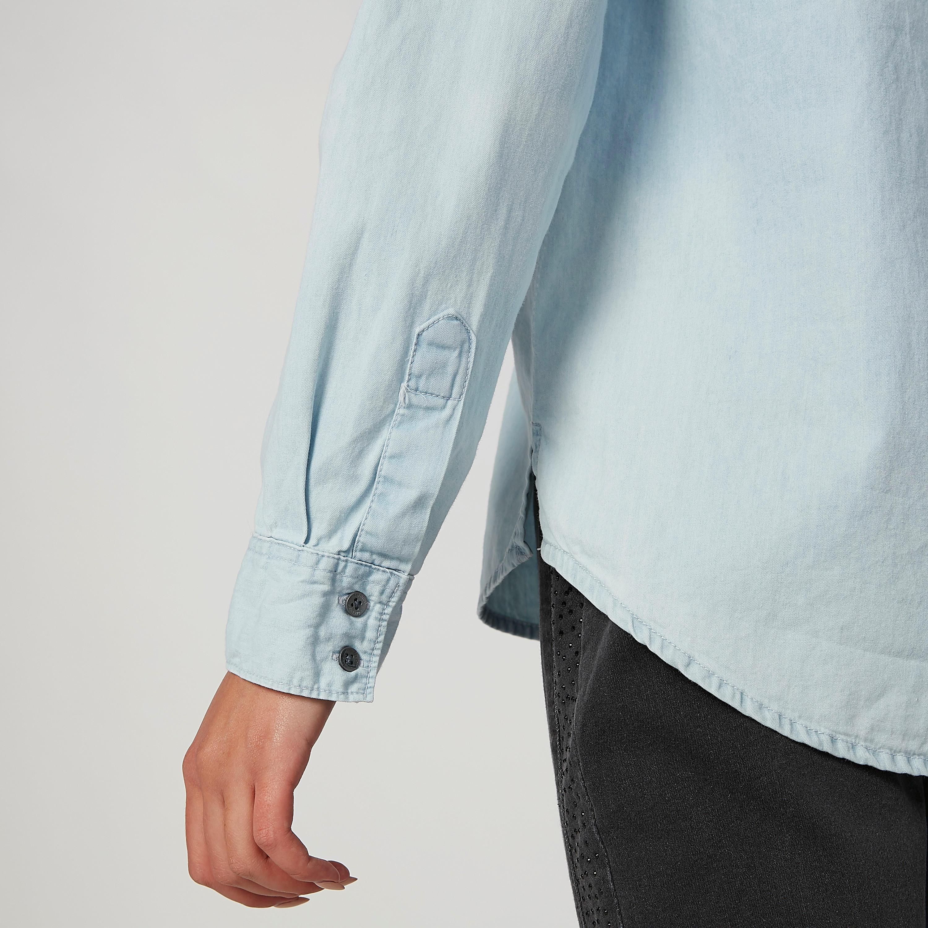 Lee Cooper Plain Shirt with Long Sleeves and Chest Pocket-women-clothing-shirtsandblouses-shirts-image-6
