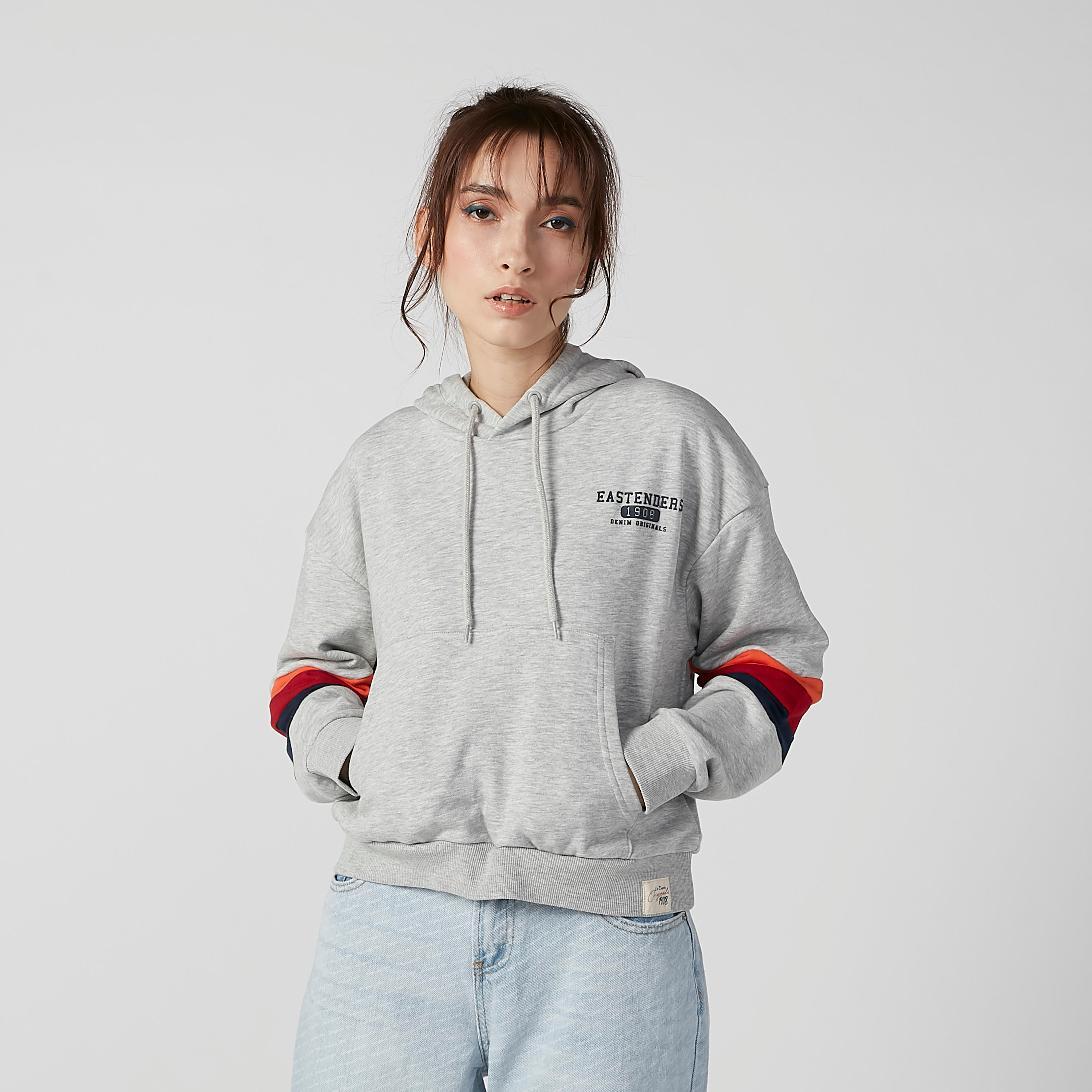 Lee Cooper Printed Hoodie with Long Sleeves and Kangaroo Pockets-women-winterwear-hoodiesandsweatshirts-hoodies-image-3