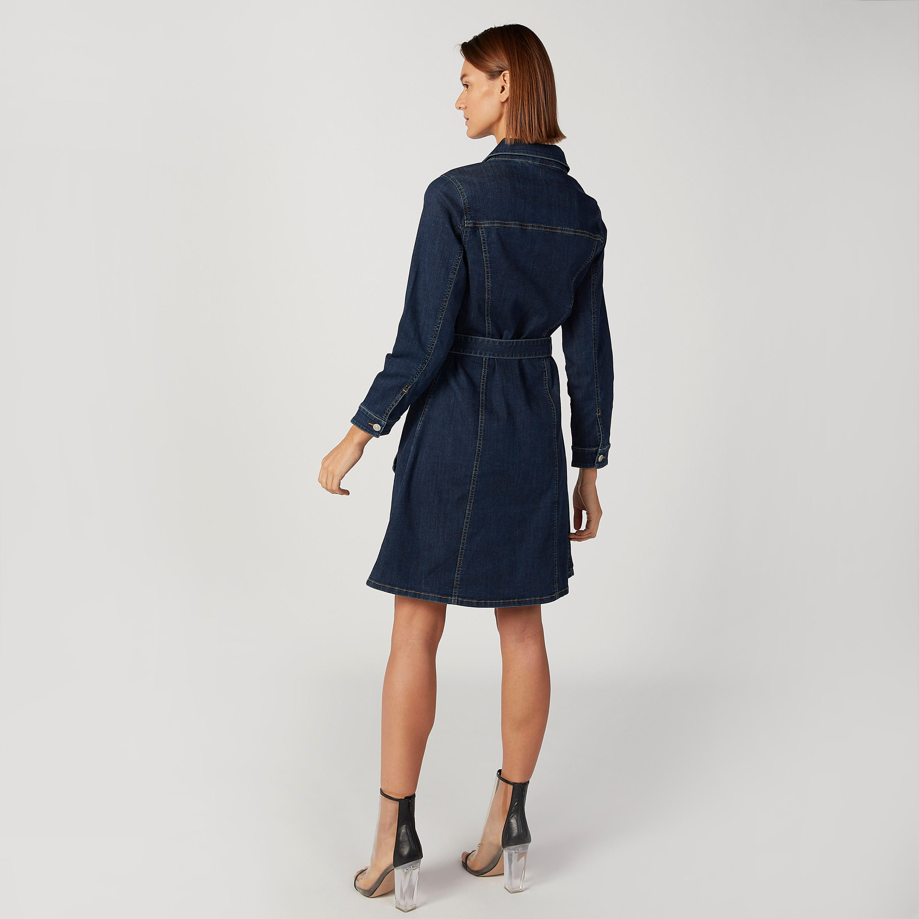 Sustainable Lee Cooper Denim Midi Shirt Dress with Long Sleeves-women-clothing-dresses-image-4