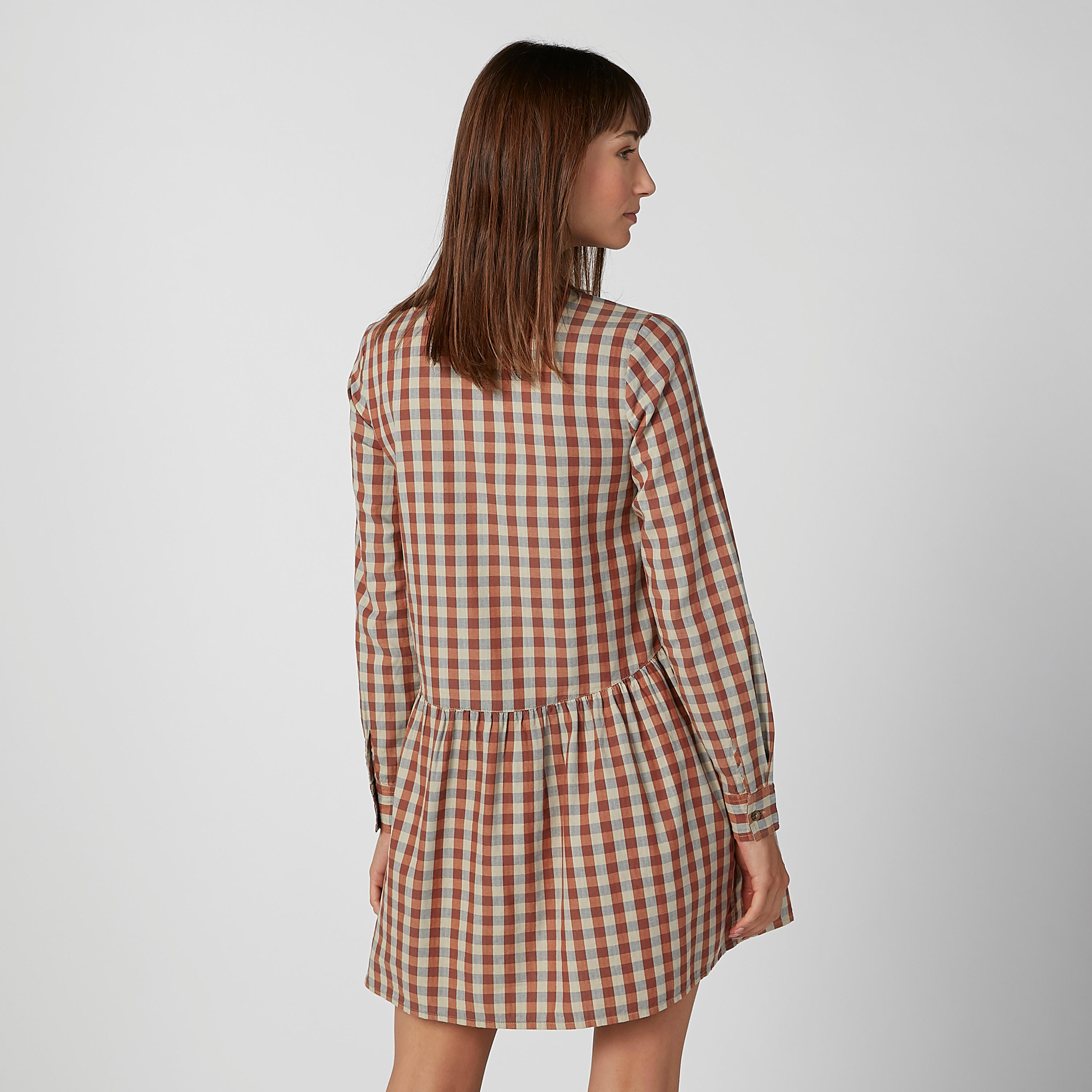 قميص مستدام ميدي كاروهات بأكمام طويلة -women-clothing-dresses-image-3