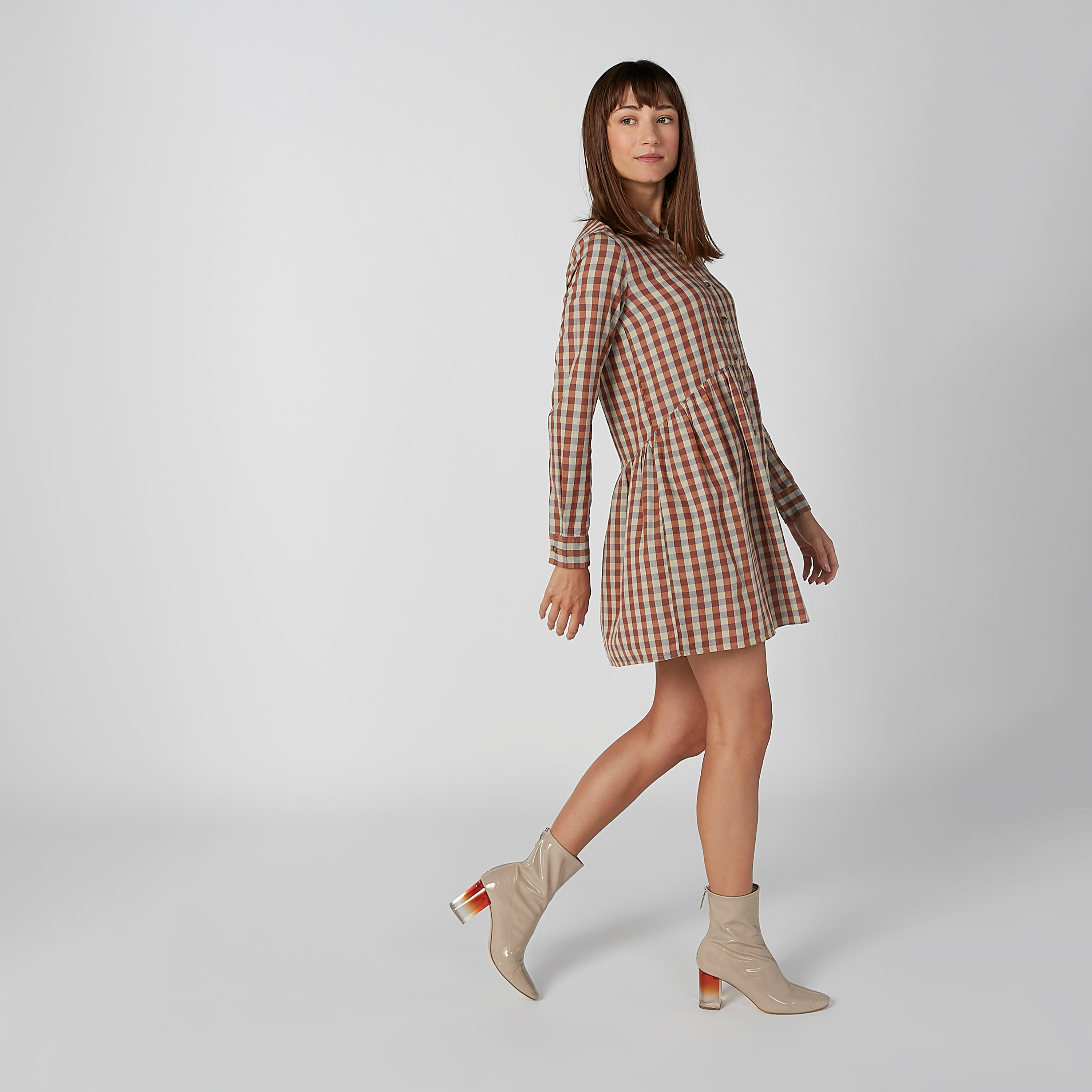 قميص مستدام ميدي كاروهات بأكمام طويلة -women-clothing-dresses-image-4