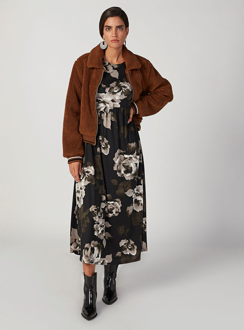 Sustainable Textured Bomber Jacket with Pockets-women-winterwear-coatsandjackets-jackets-image-2