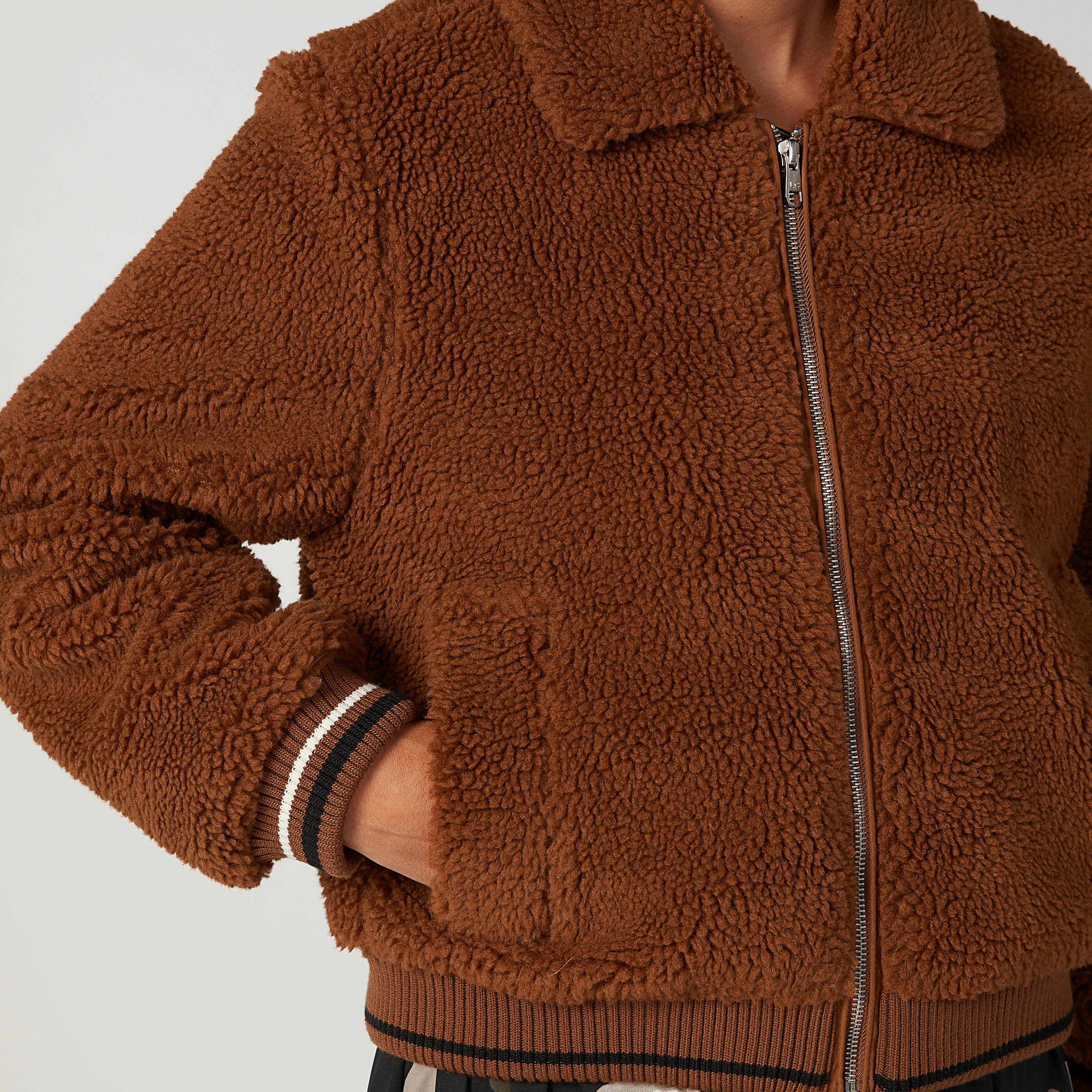Sustainable Textured Bomber Jacket with Pockets-women-winterwear-coatsandjackets-jackets-image-3